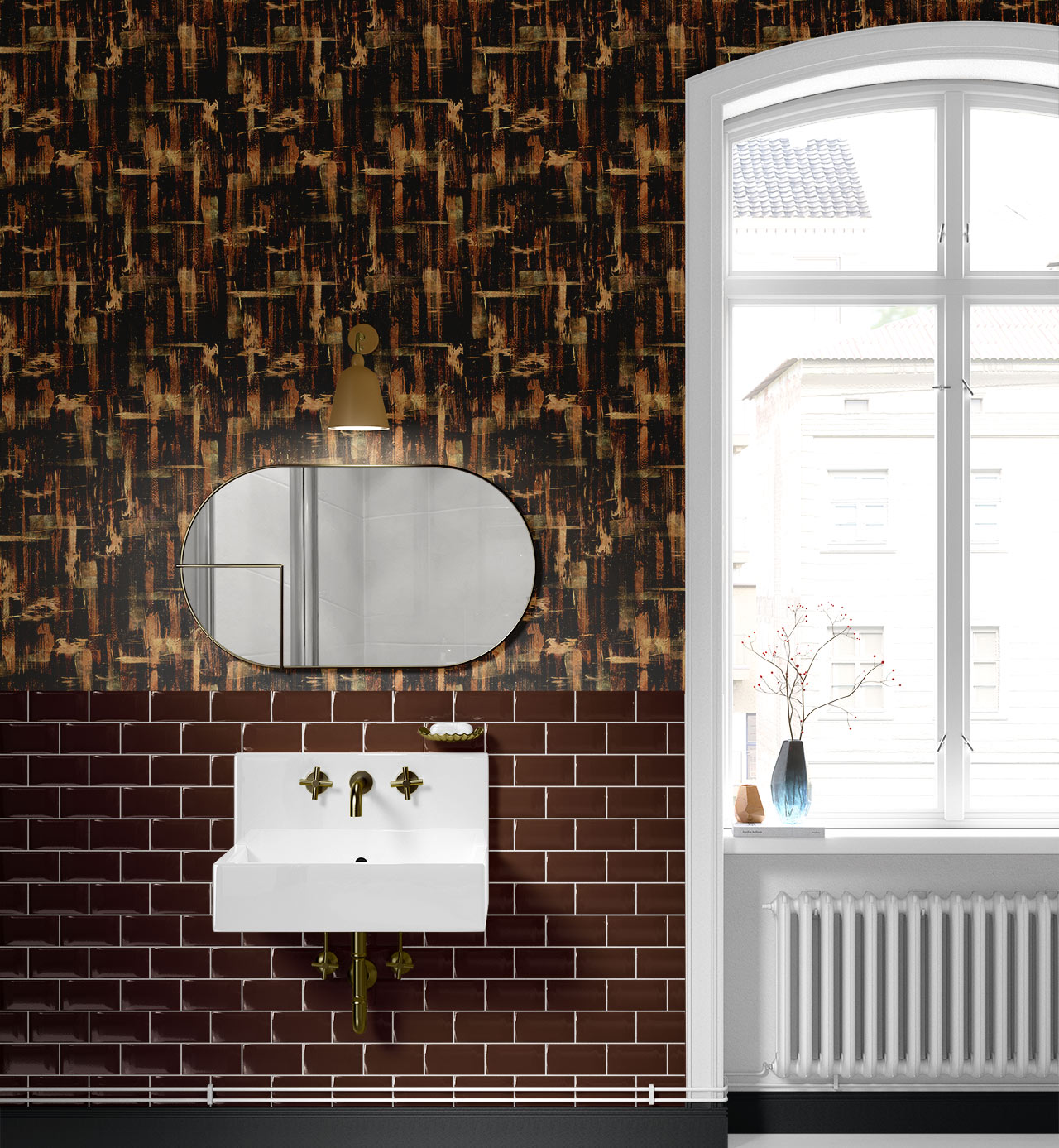 Brush Retro Style Wallpaper