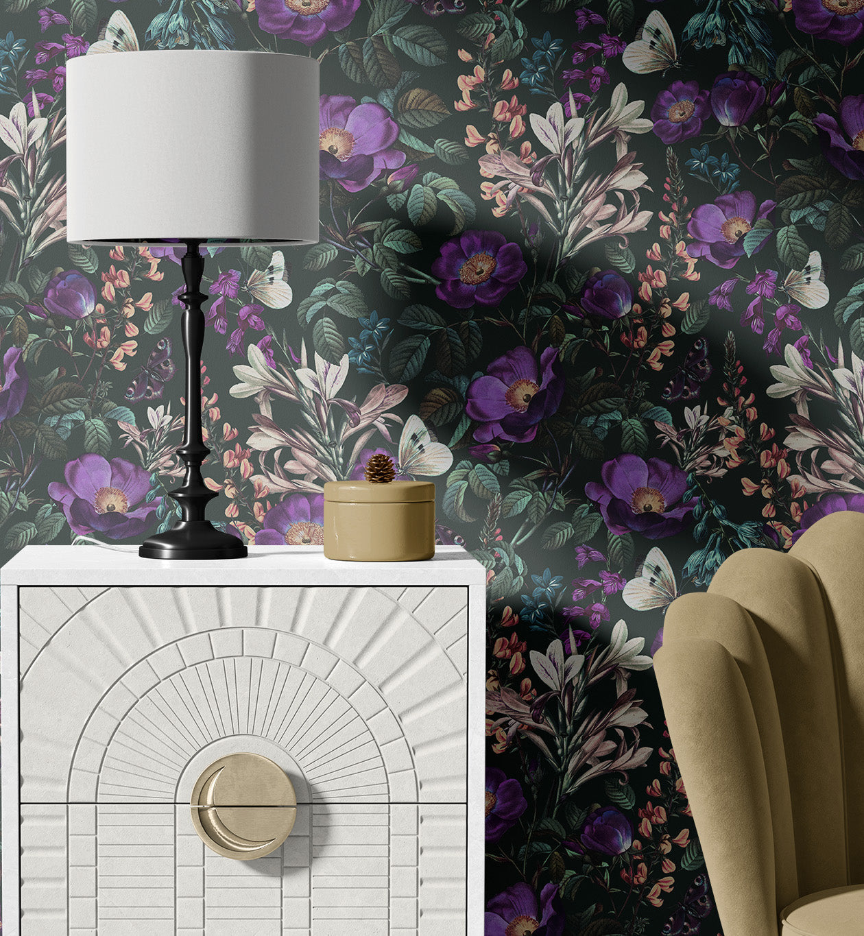 Sensational Dark Flowers Wallpaper