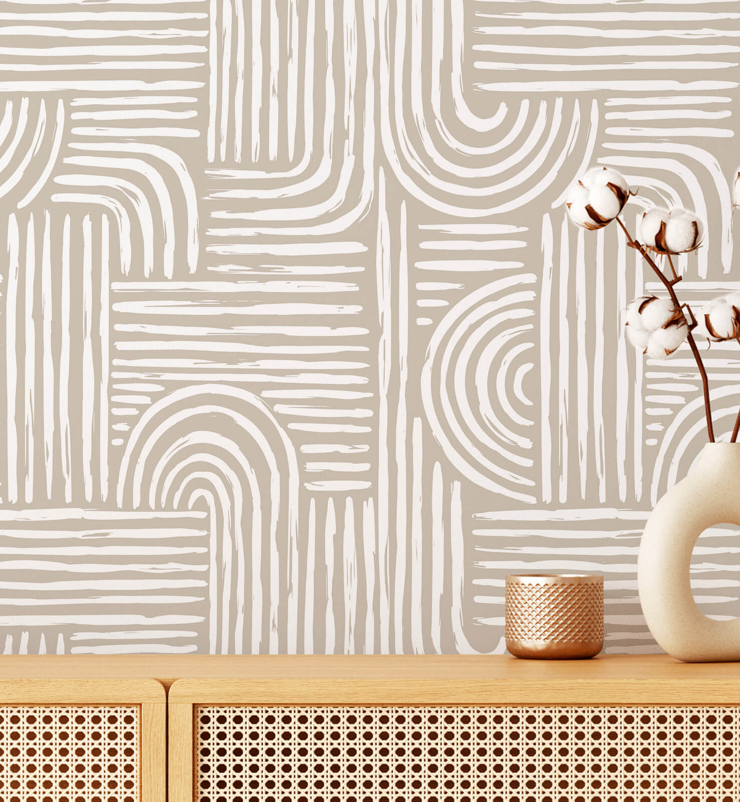 Lineart Boho Arches Wallpaper