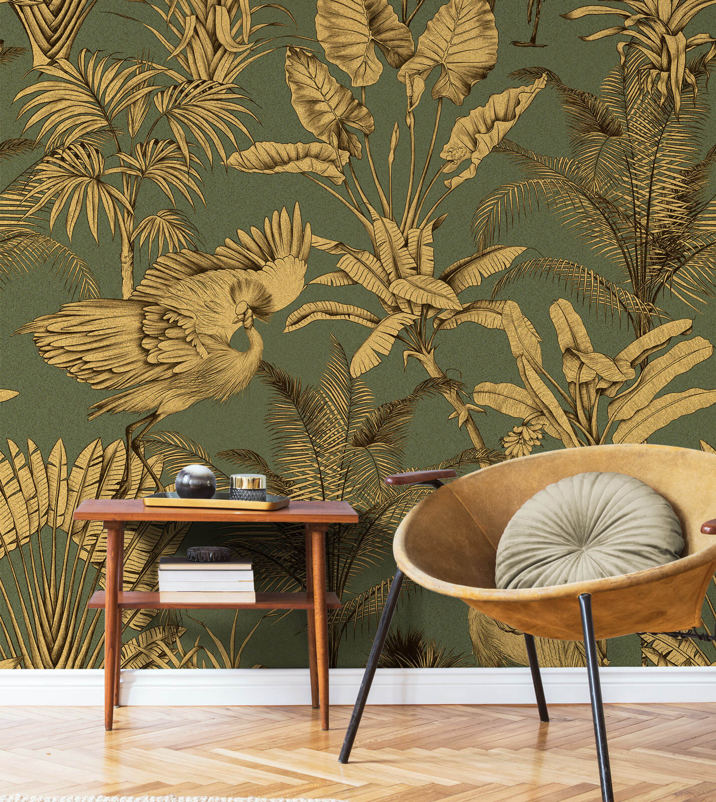 Tropical Crane Palm Tree Wallpaper