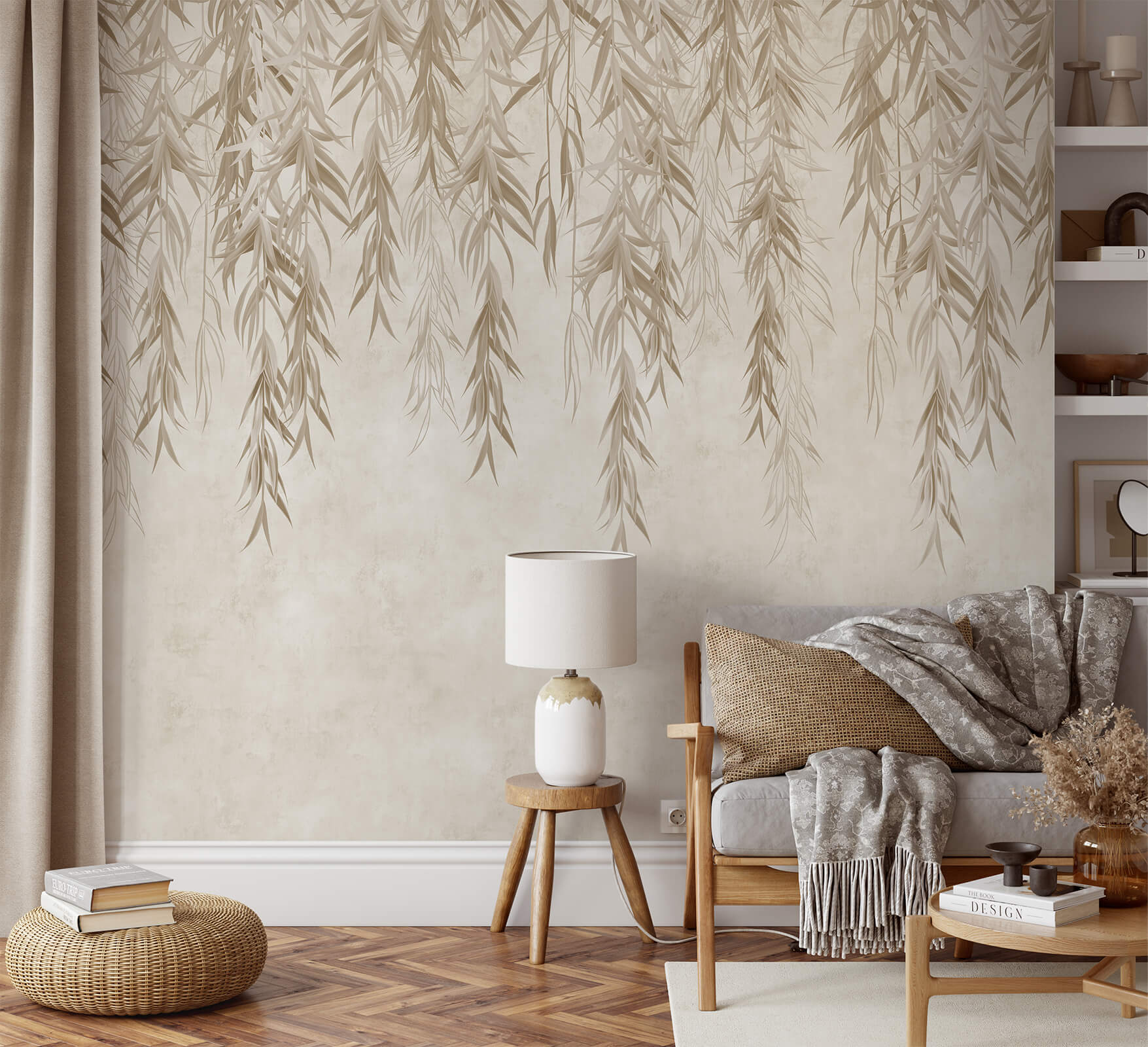 Hanging Tropical leaves Wallpaper