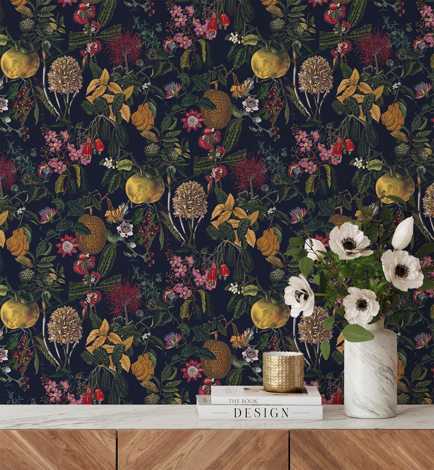 Tropical Dark Modern Wallpaper
