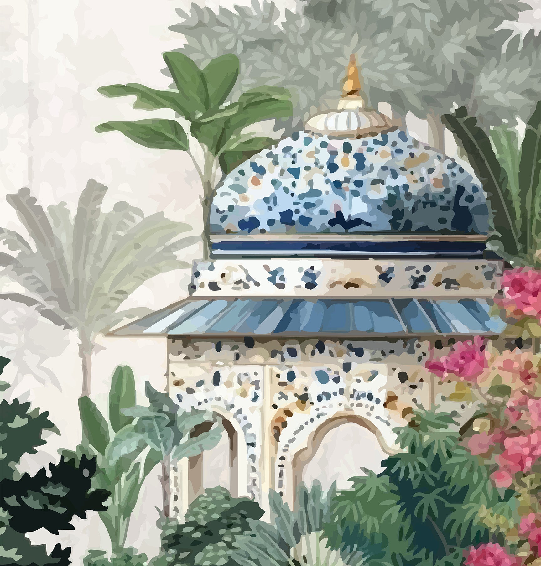 Lush Jungle and Indian Palatial Architecture