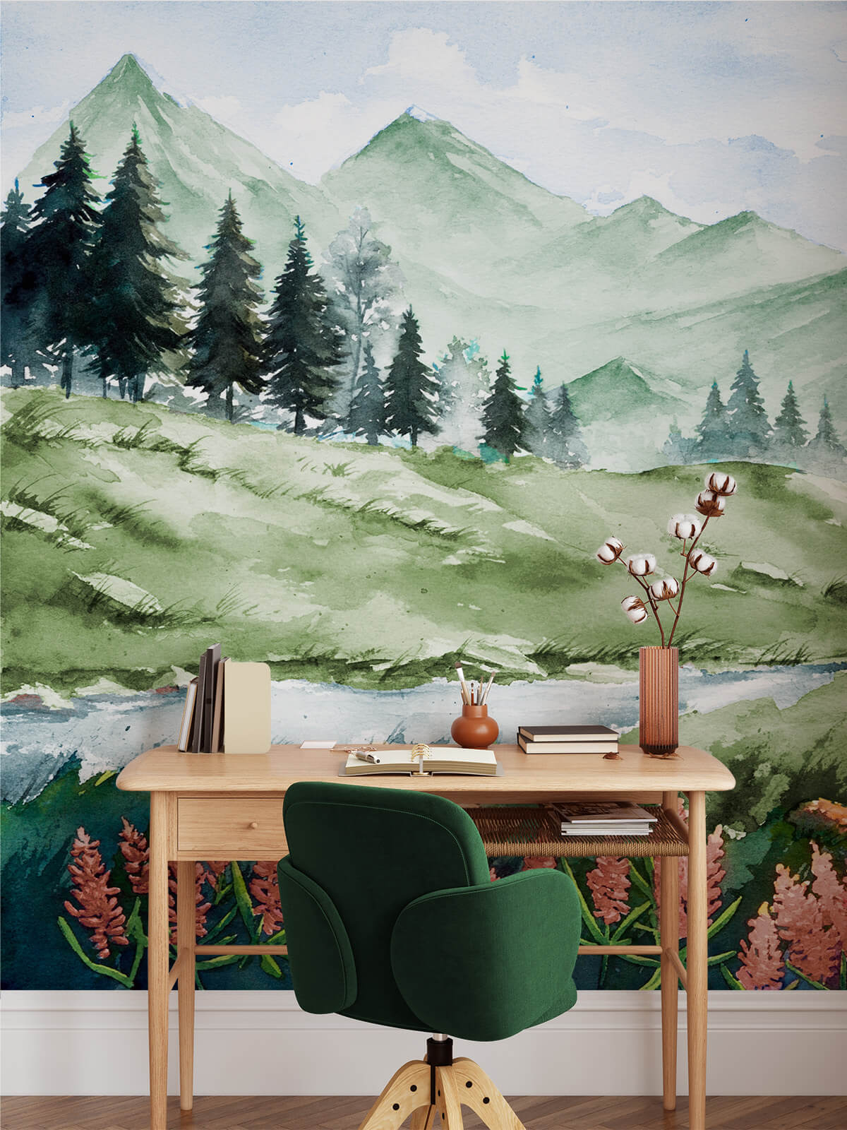 Beautiful Watercolour Nature Landscape Wallpaper