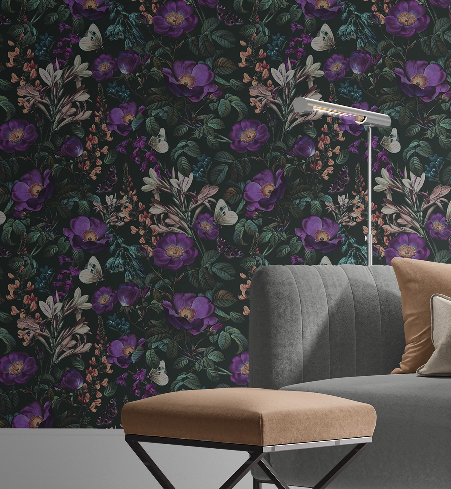 Sensational Dark Flowers Wallpaper