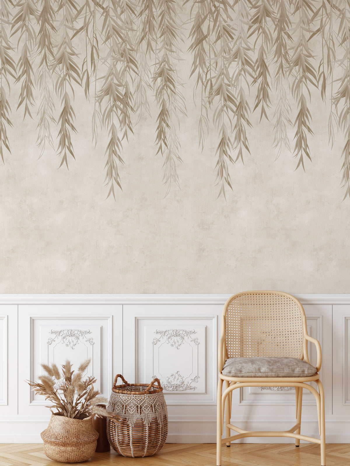 Hanging Tropical leaves Wallpaper