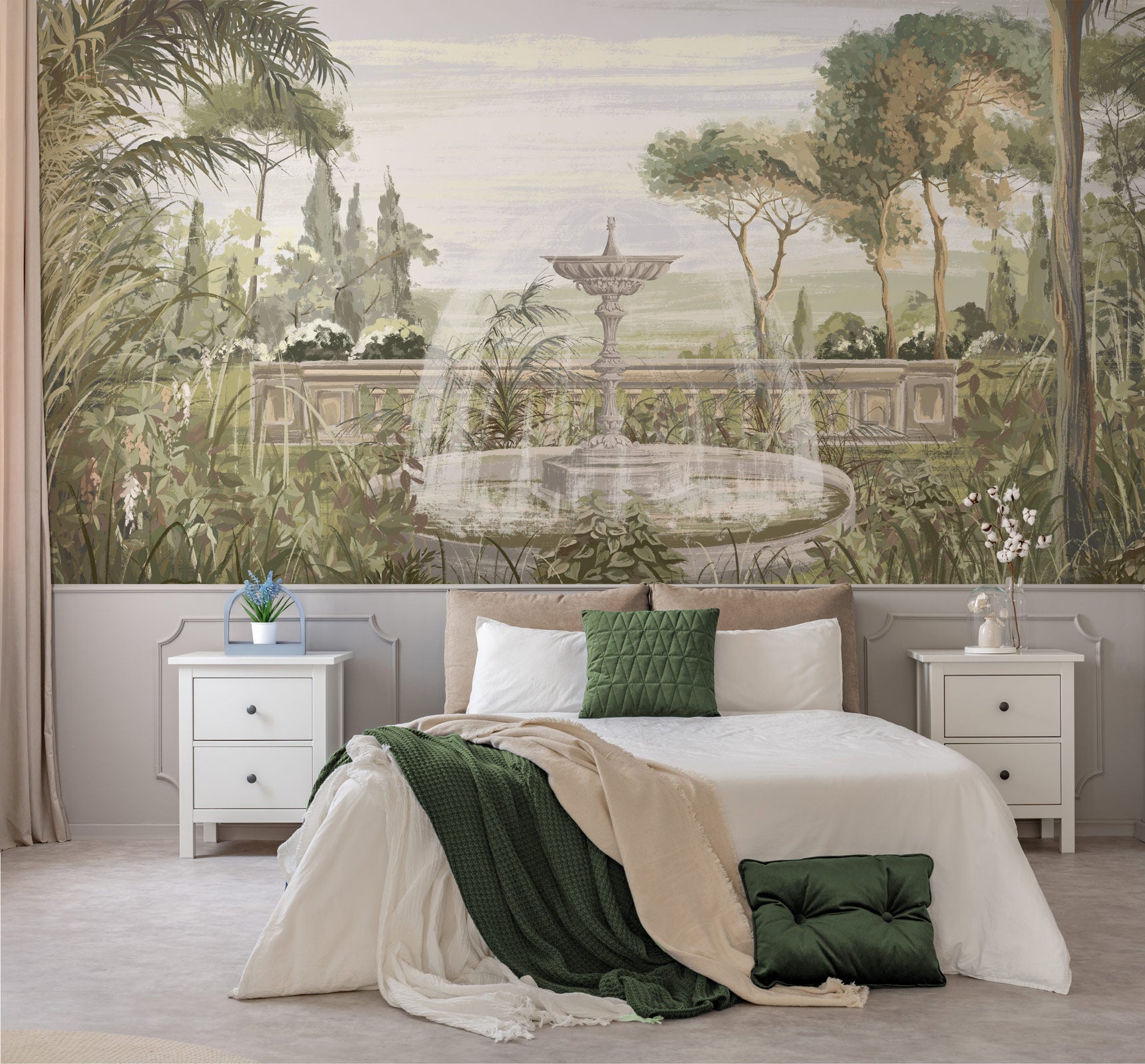 Watercolor Toscana garden Wallpaper