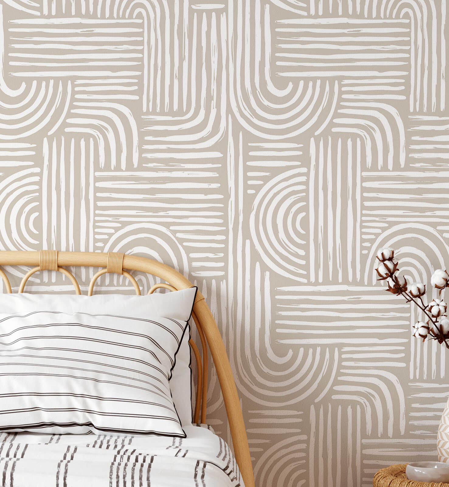 Lineart Boho Arches Wallpaper