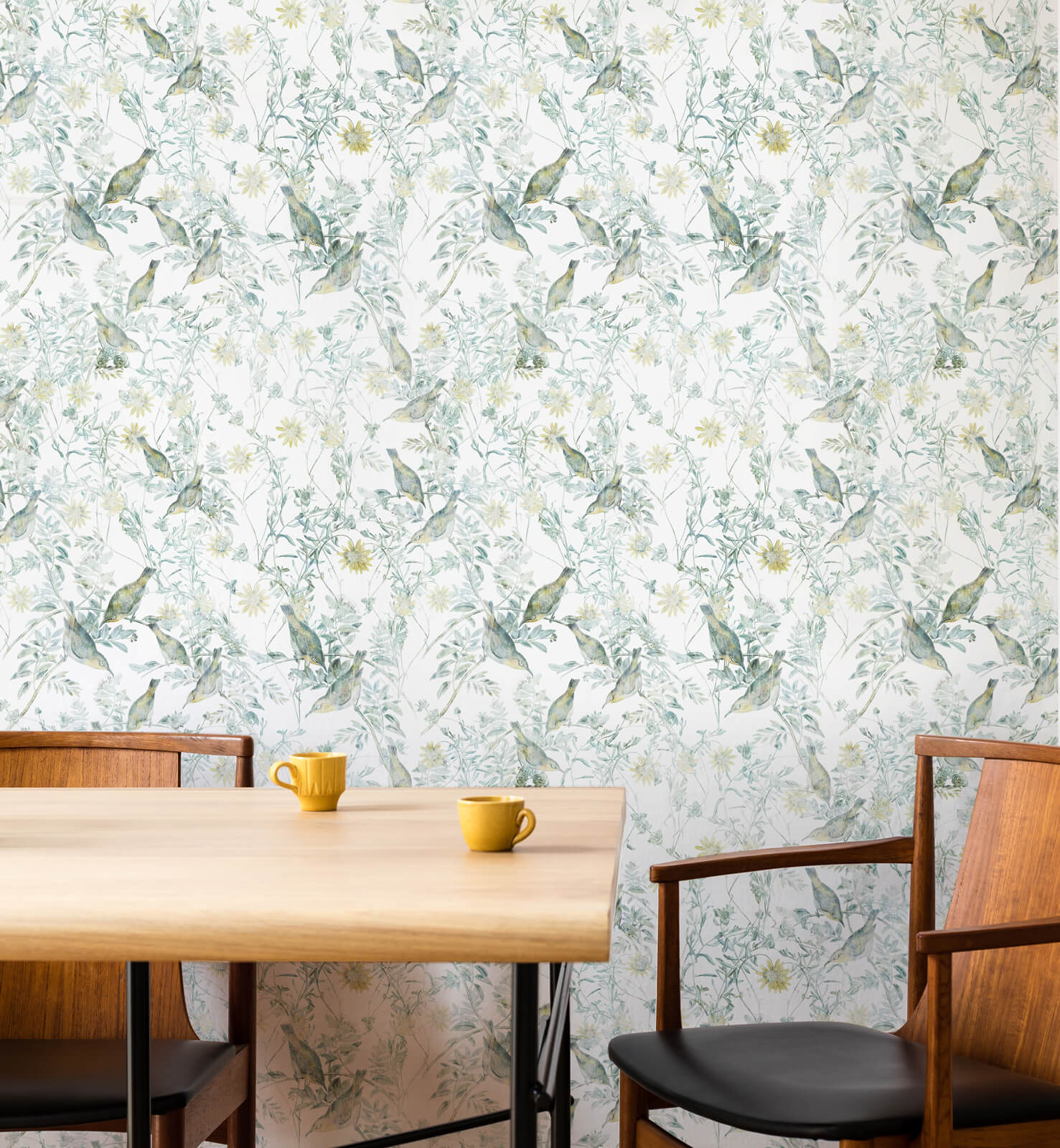 Playful Birds And Garden Wallpaper