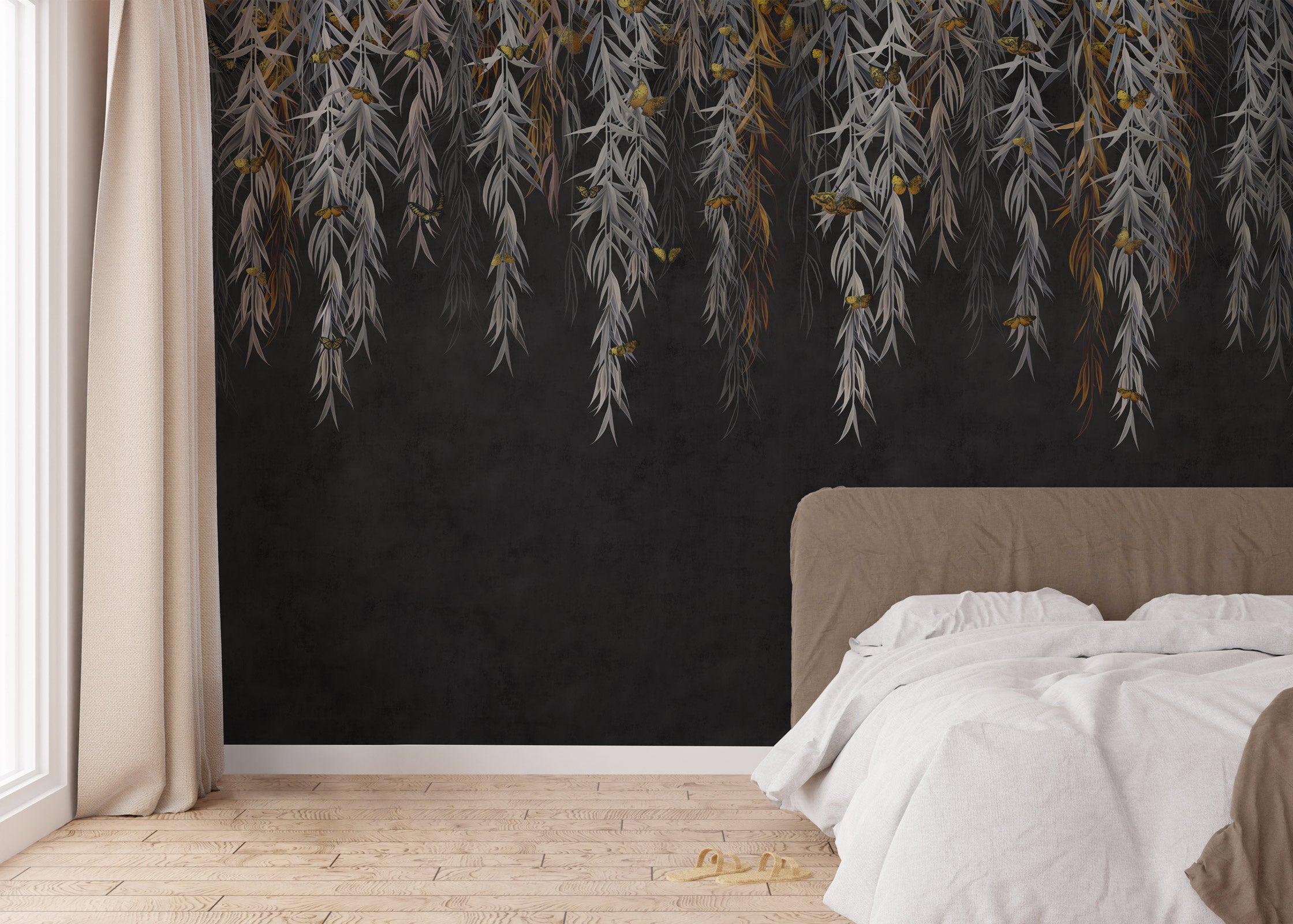 Willow Branche With Butterfly Wallpaper