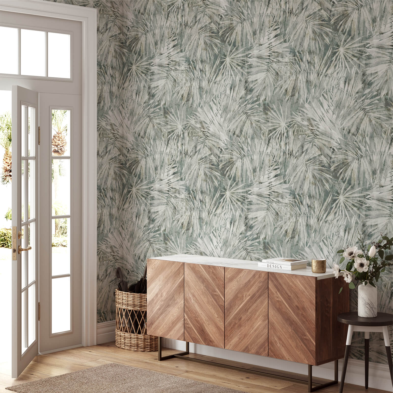 Hand Painted Palm Wallpaper
