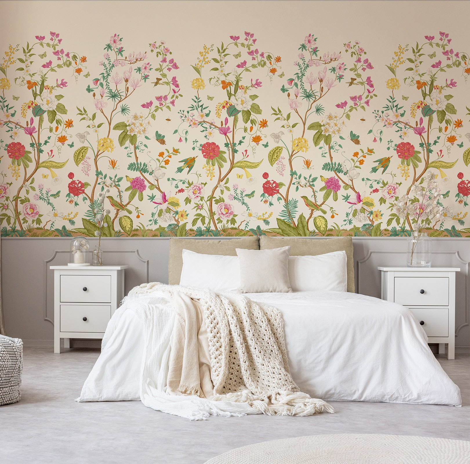 Vintage Chinoiseries Elegant Wall Wallpaper