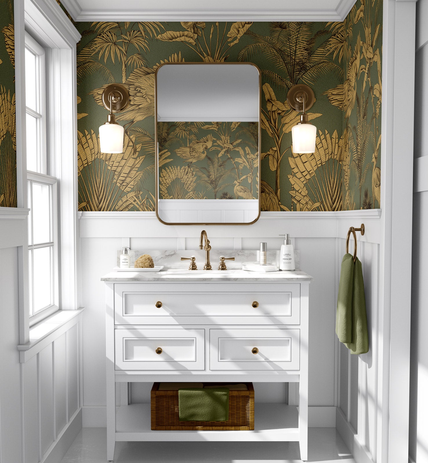 Tropical Crane Palm Tree Wallpaper