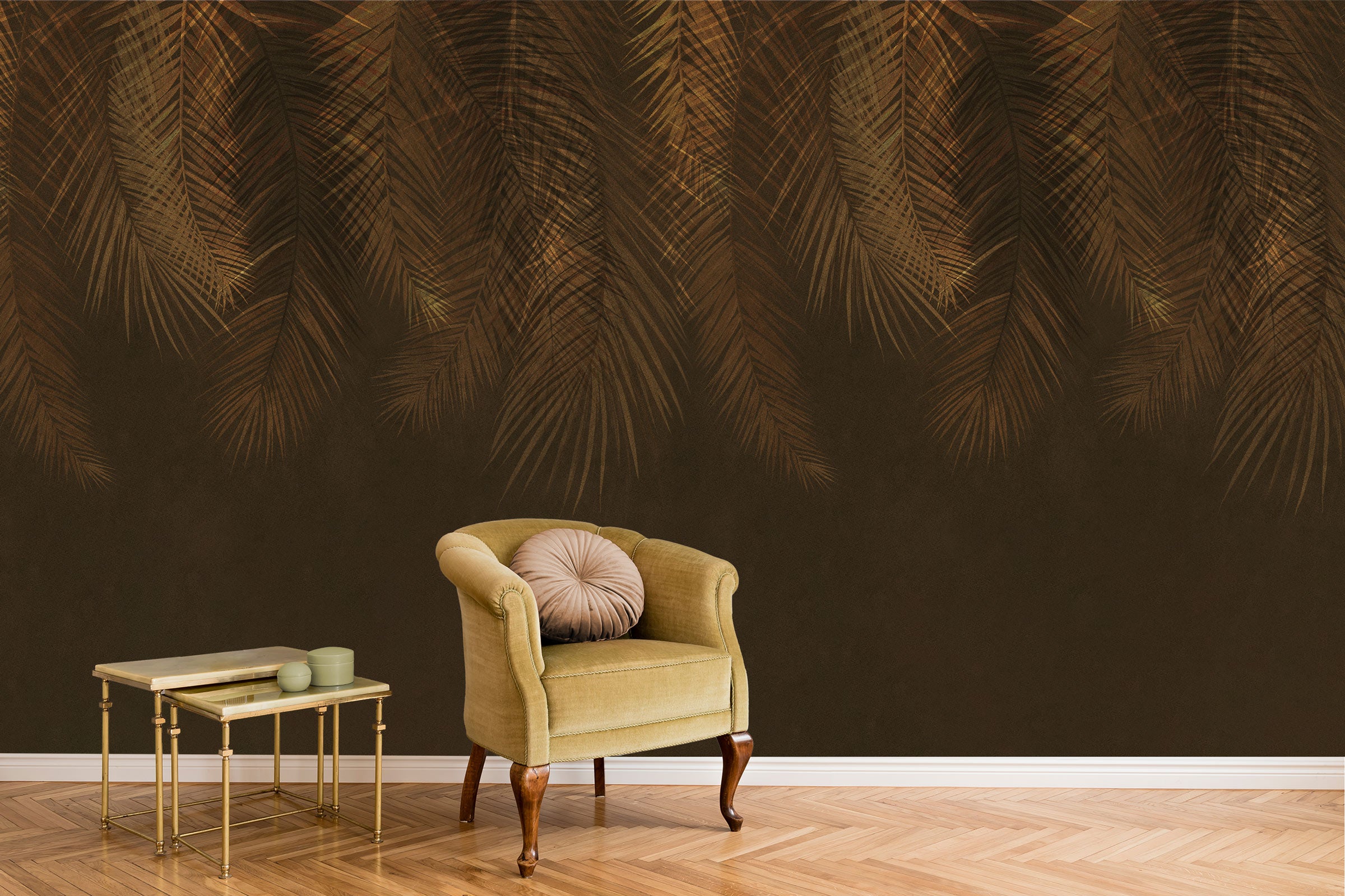 Hand Drawn Mural Leave Wallpaper