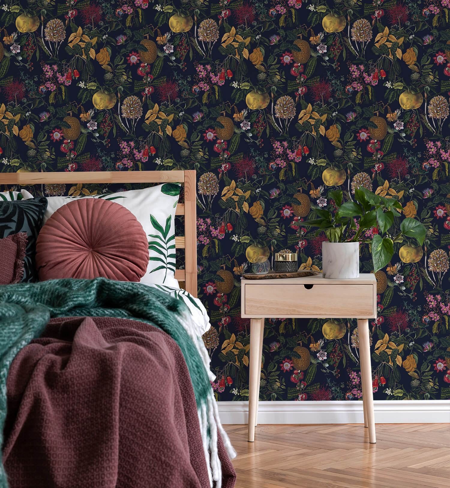 Tropical Dark Modern Wallpaper
