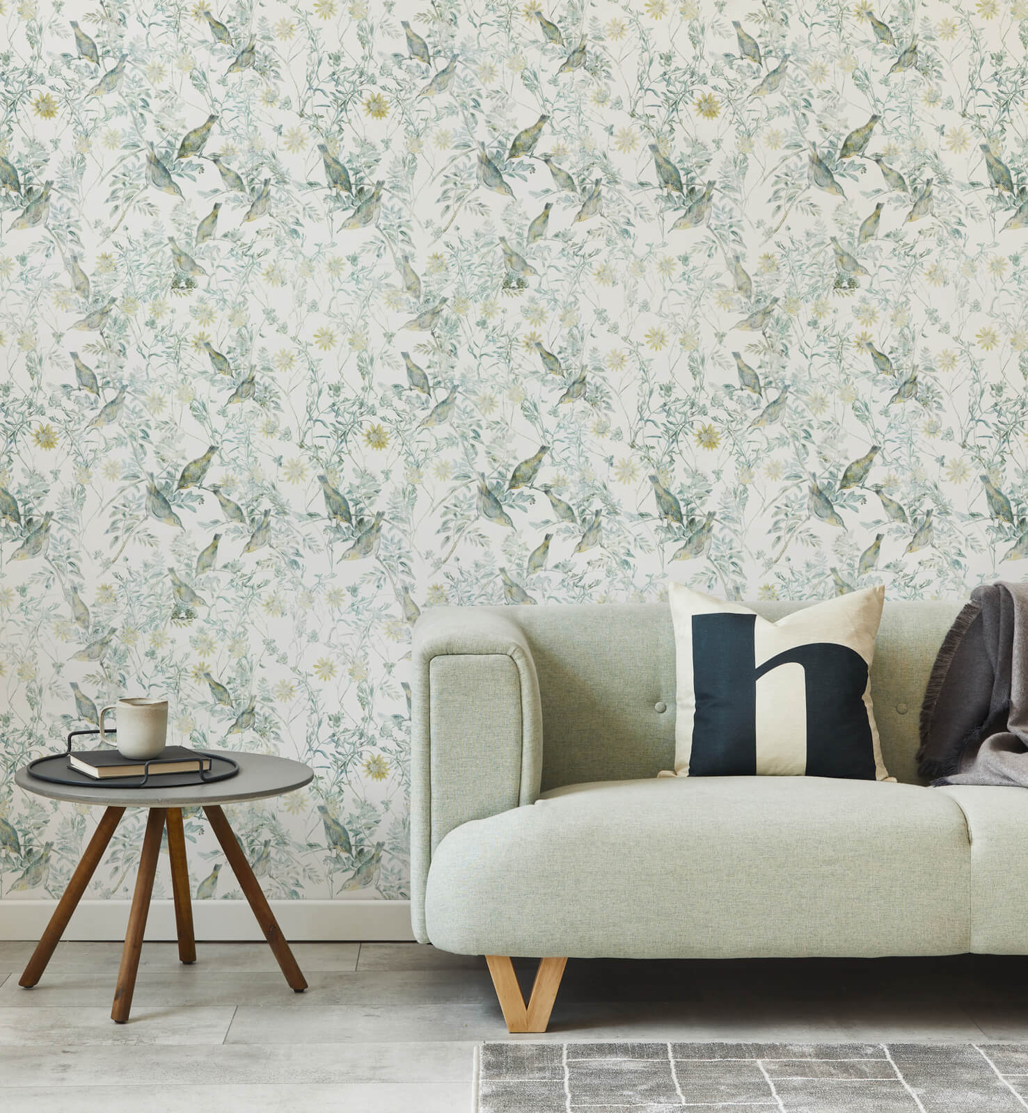 Playful Birds And Garden Wallpaper