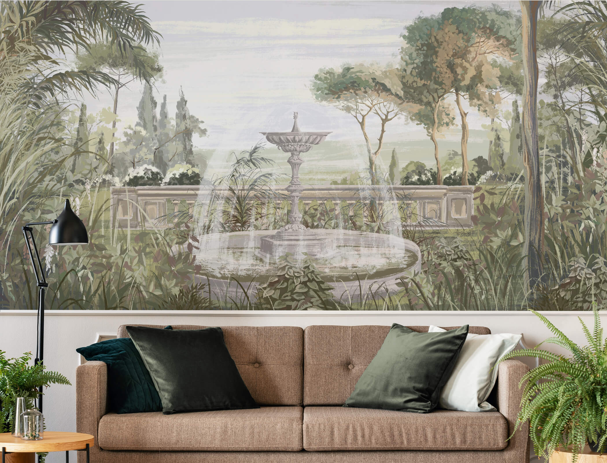 Watercolor Toscana garden Wallpaper