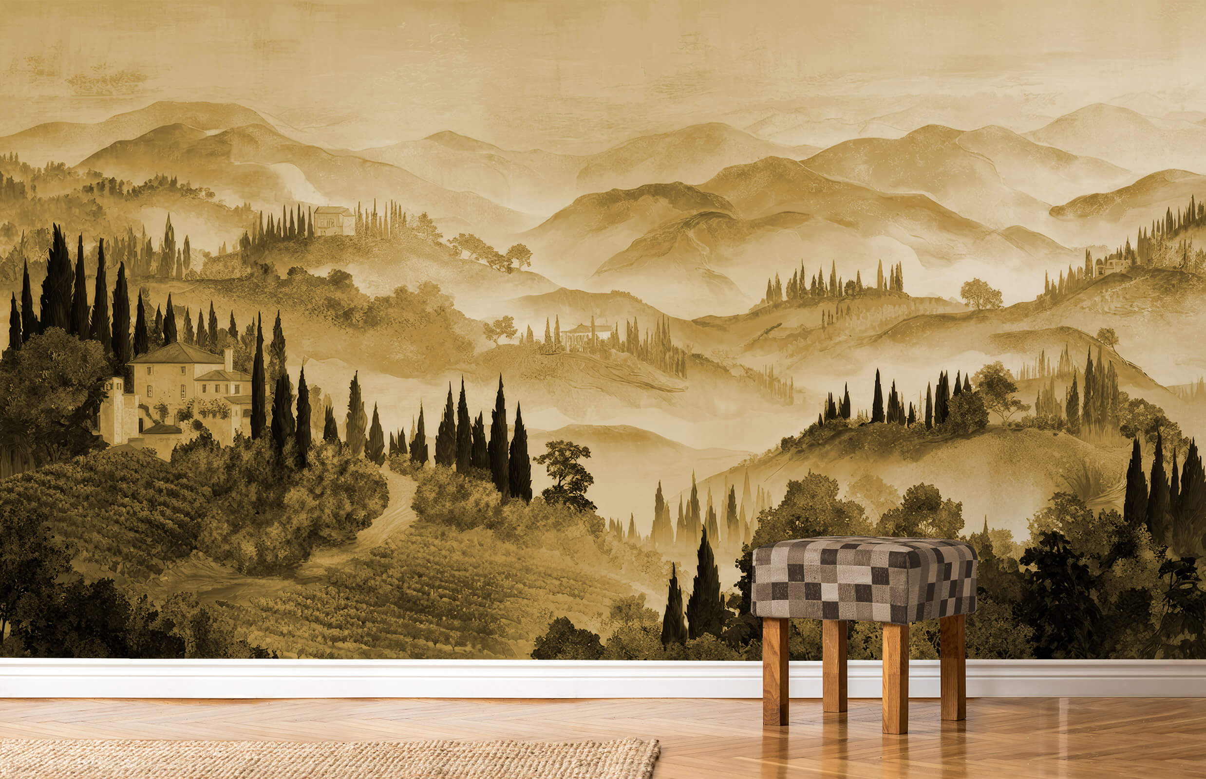 Retro Style Landscape Wallpaper