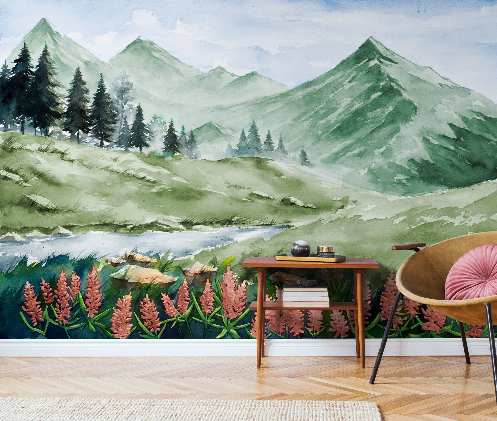 Beautiful Watercolour Nature Landscape Wallpaper