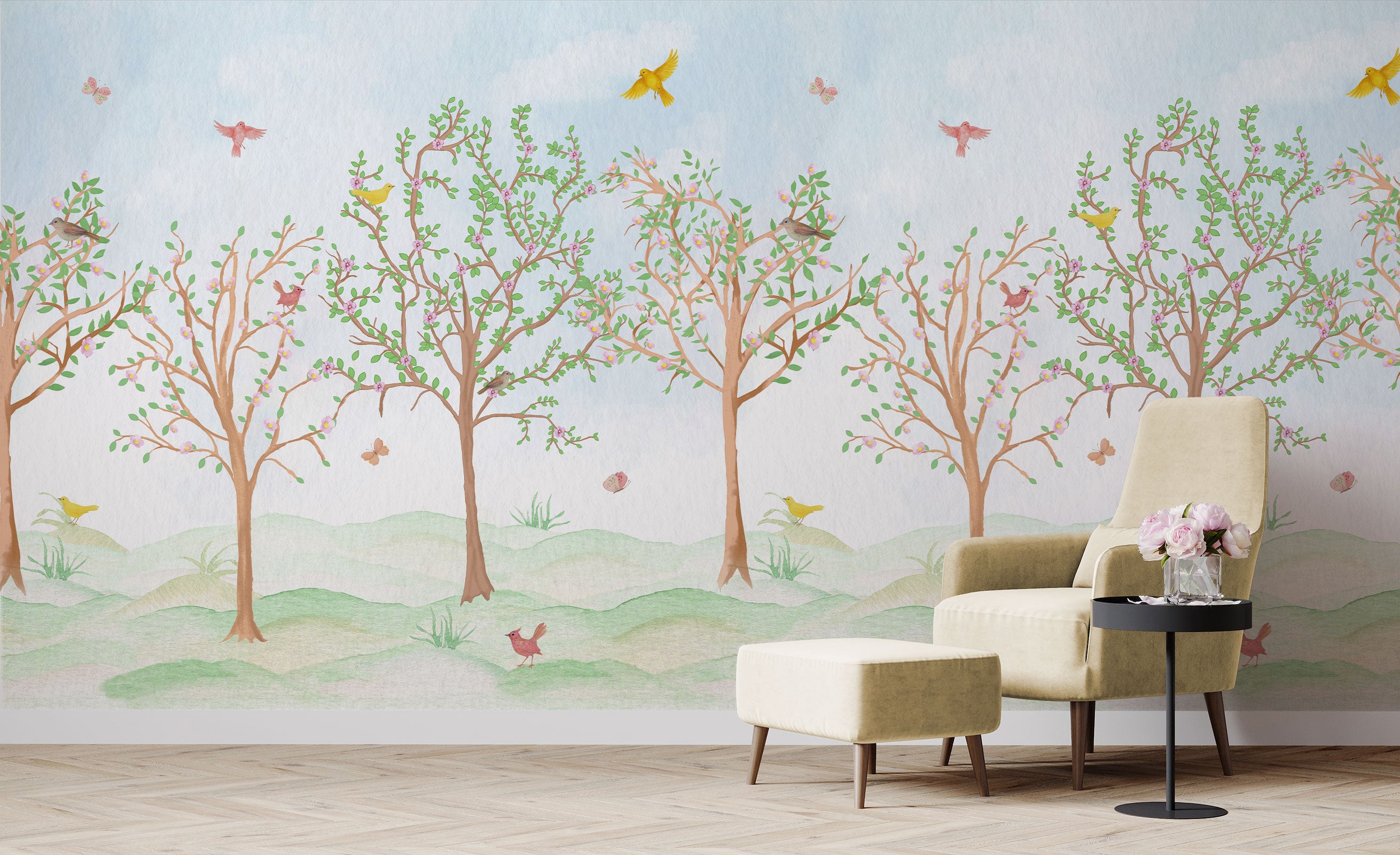 Blooming Vintage Garden Wallpaper