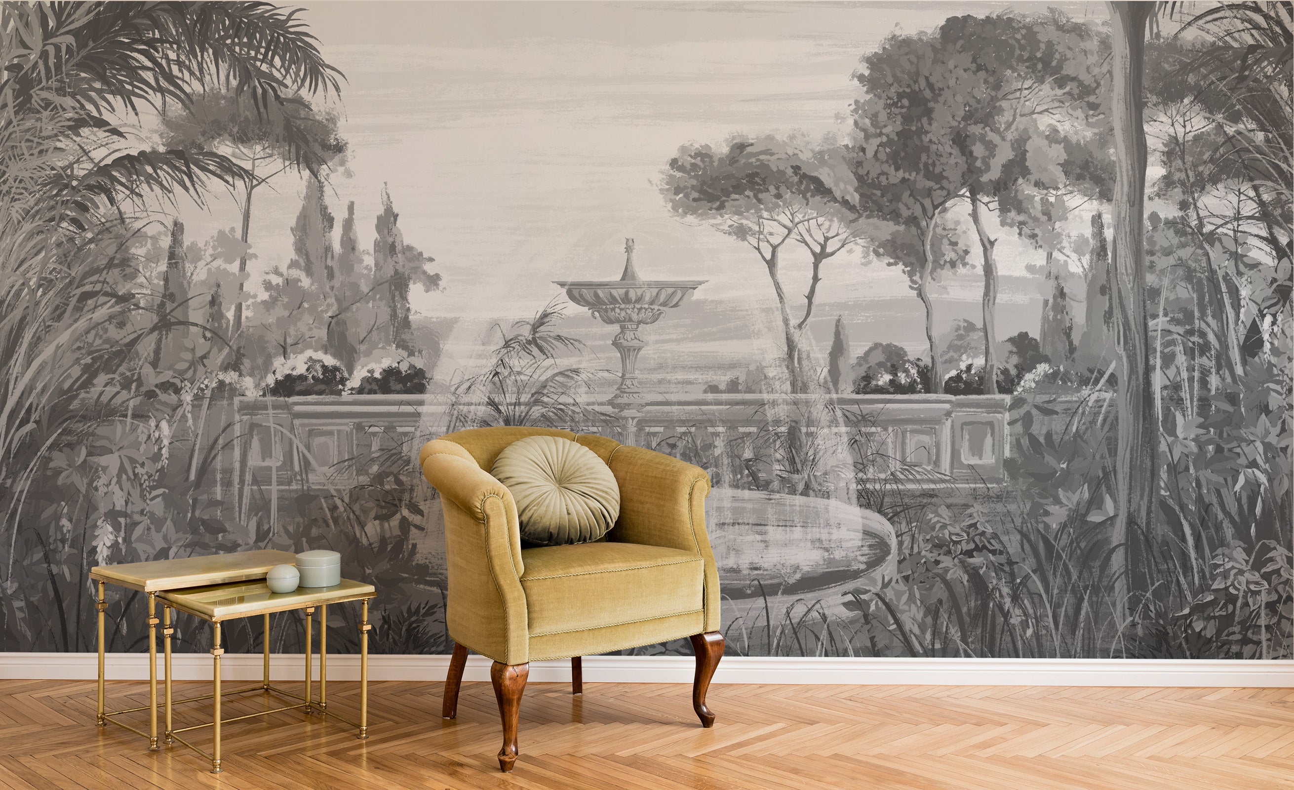 Vintage Style Tropical Mural Wallpaper