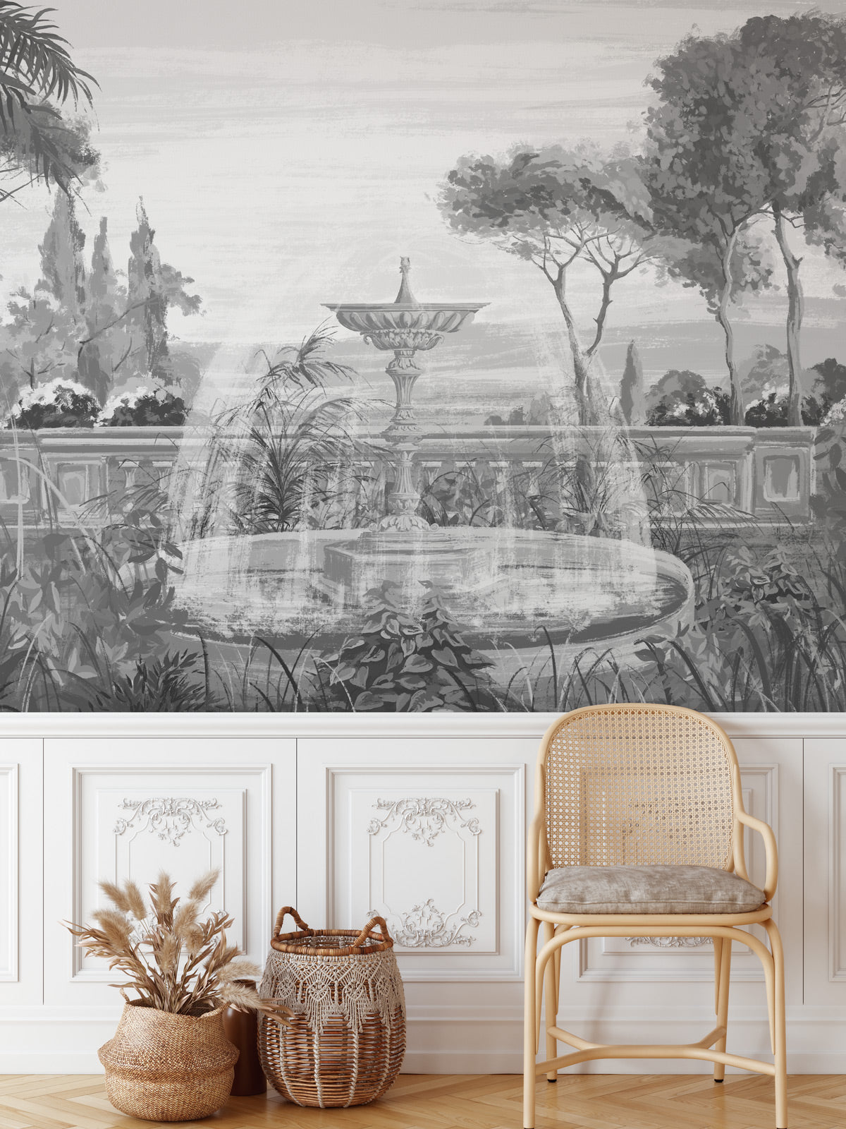 Vintage Style Tropical Mural Wallpaper
