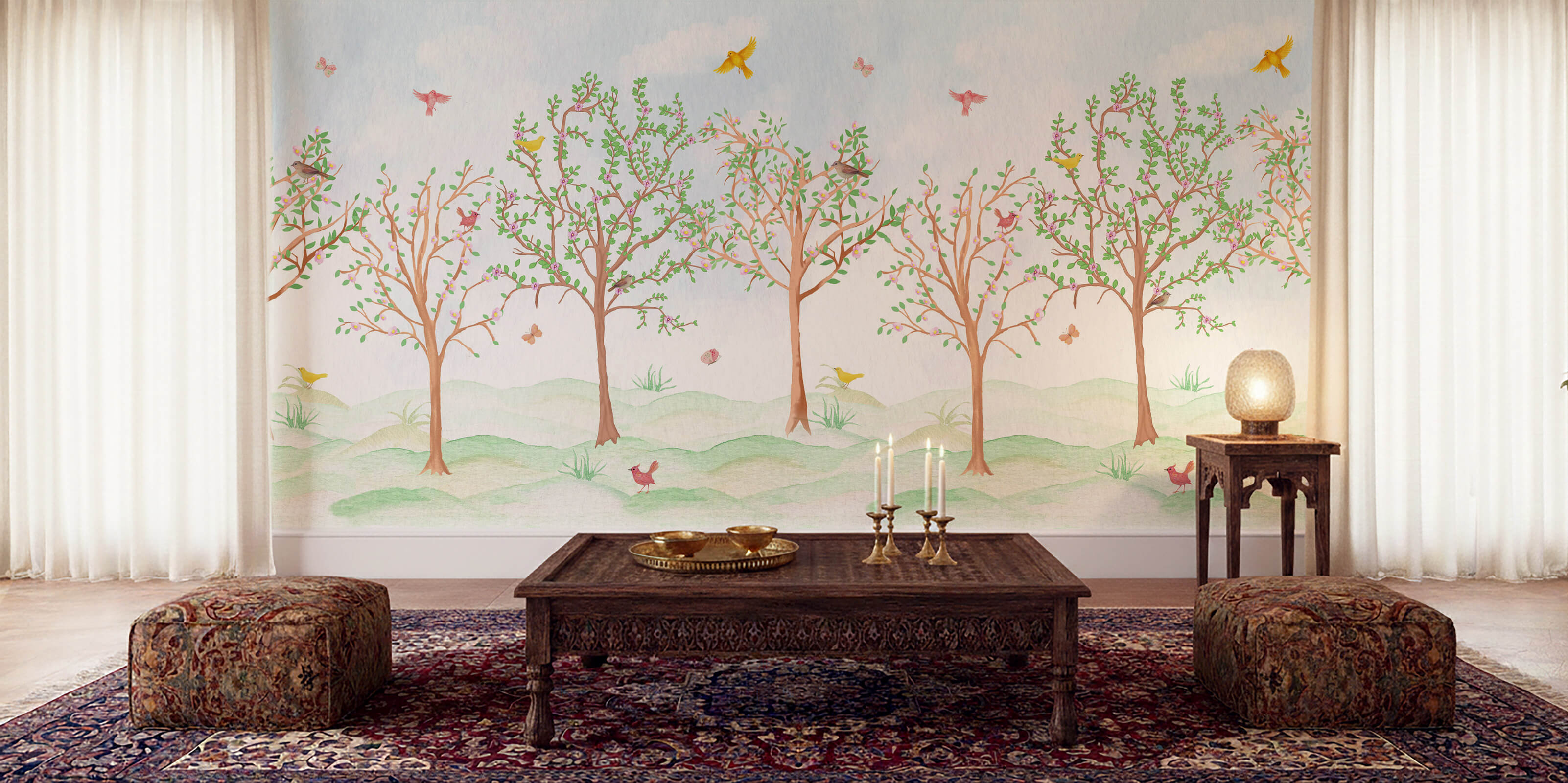 Blooming Vintage Garden Wallpaper