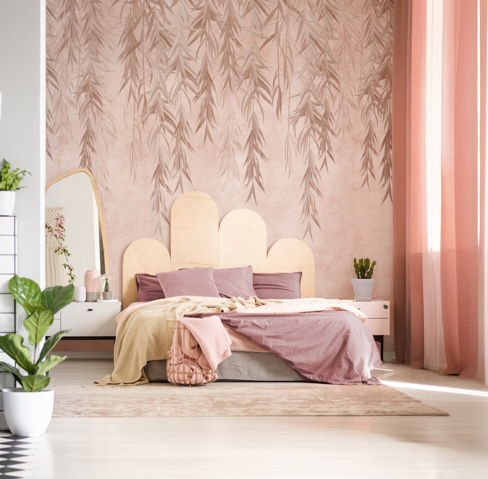 Willow Rain Branches Wallpaper