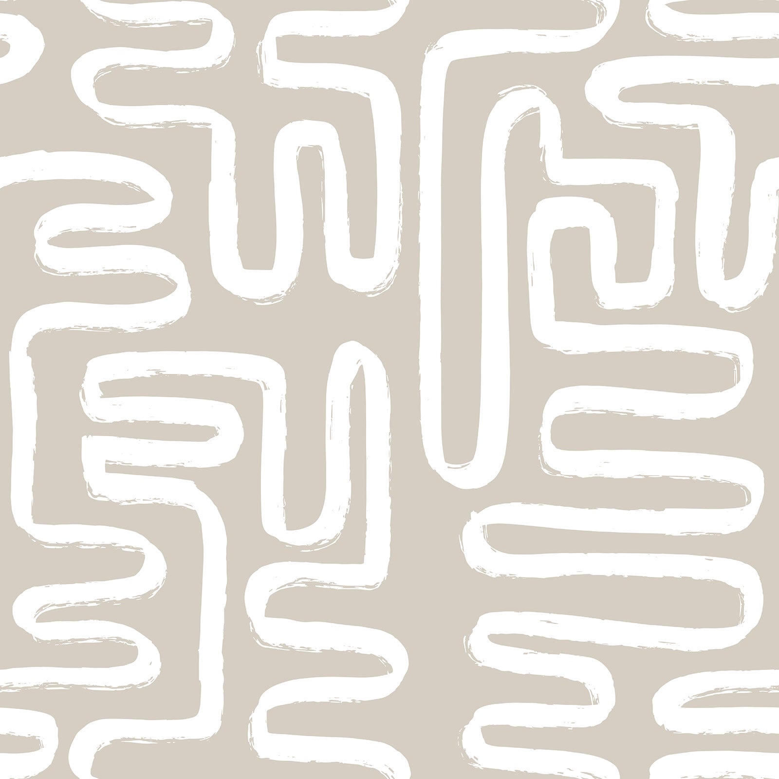 Neutral Beige Line Wallpaper for Wall