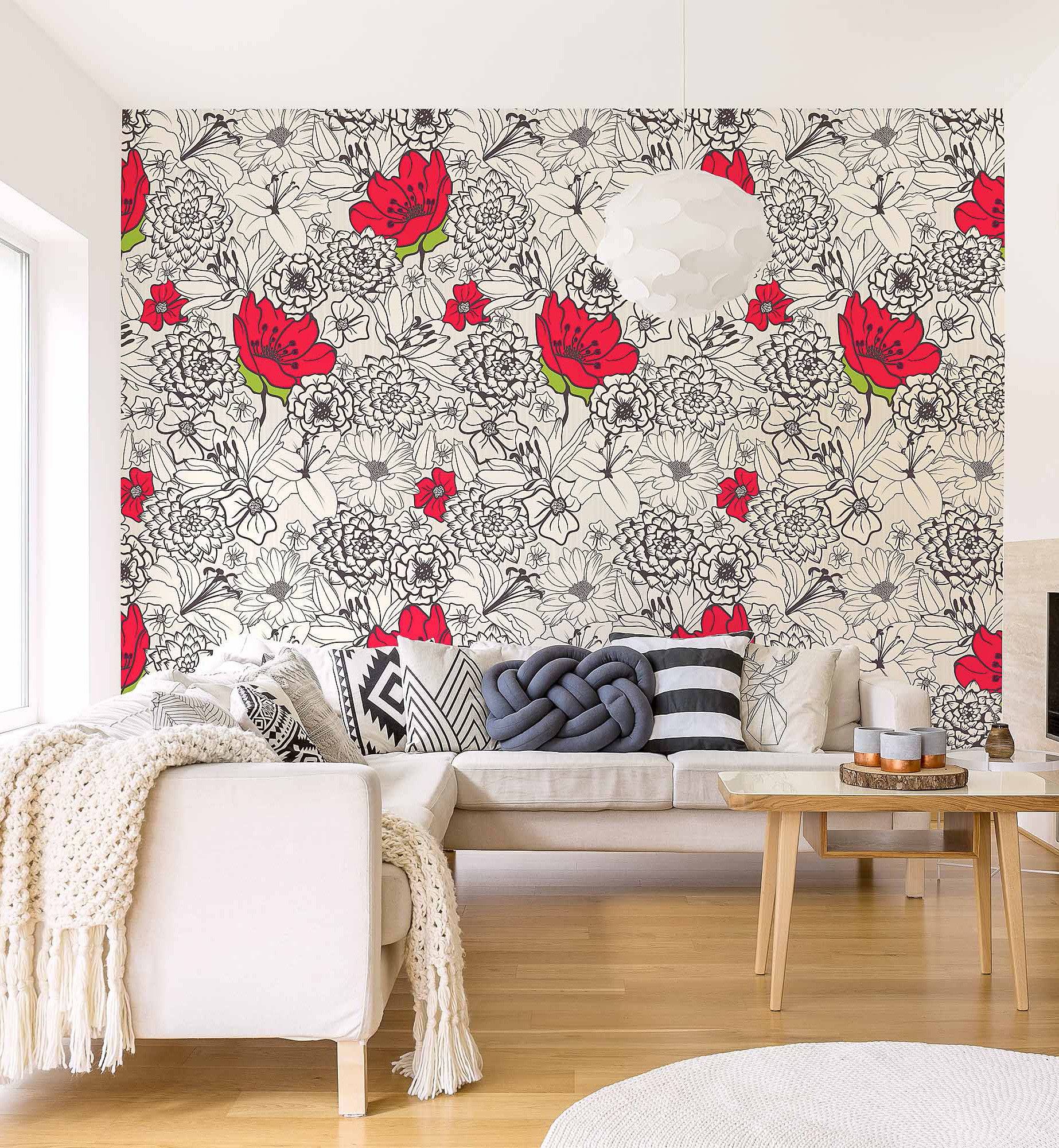 Monochrome Flowers - Walltrendz