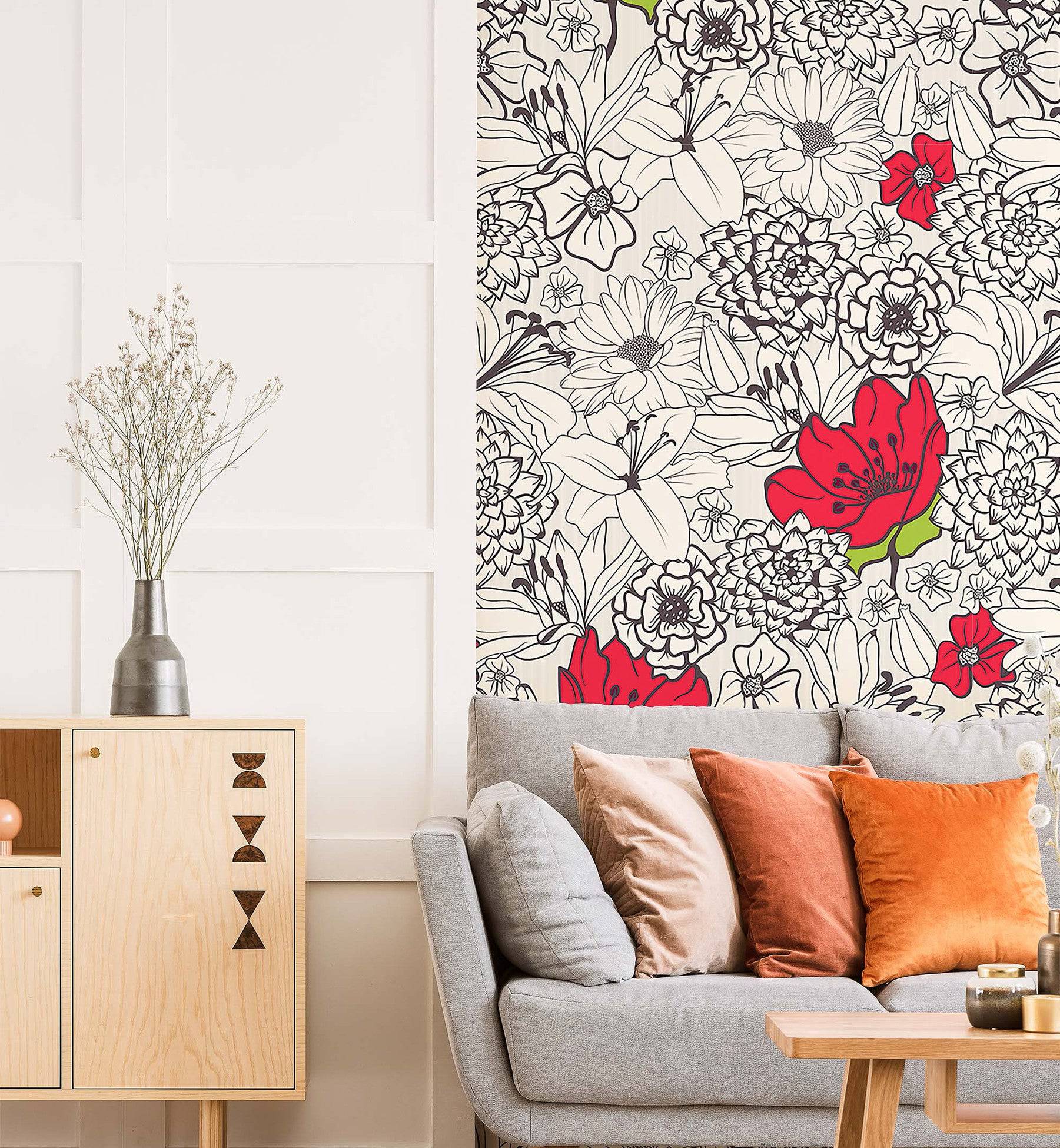 Monochrome Flowers - Walltrendz