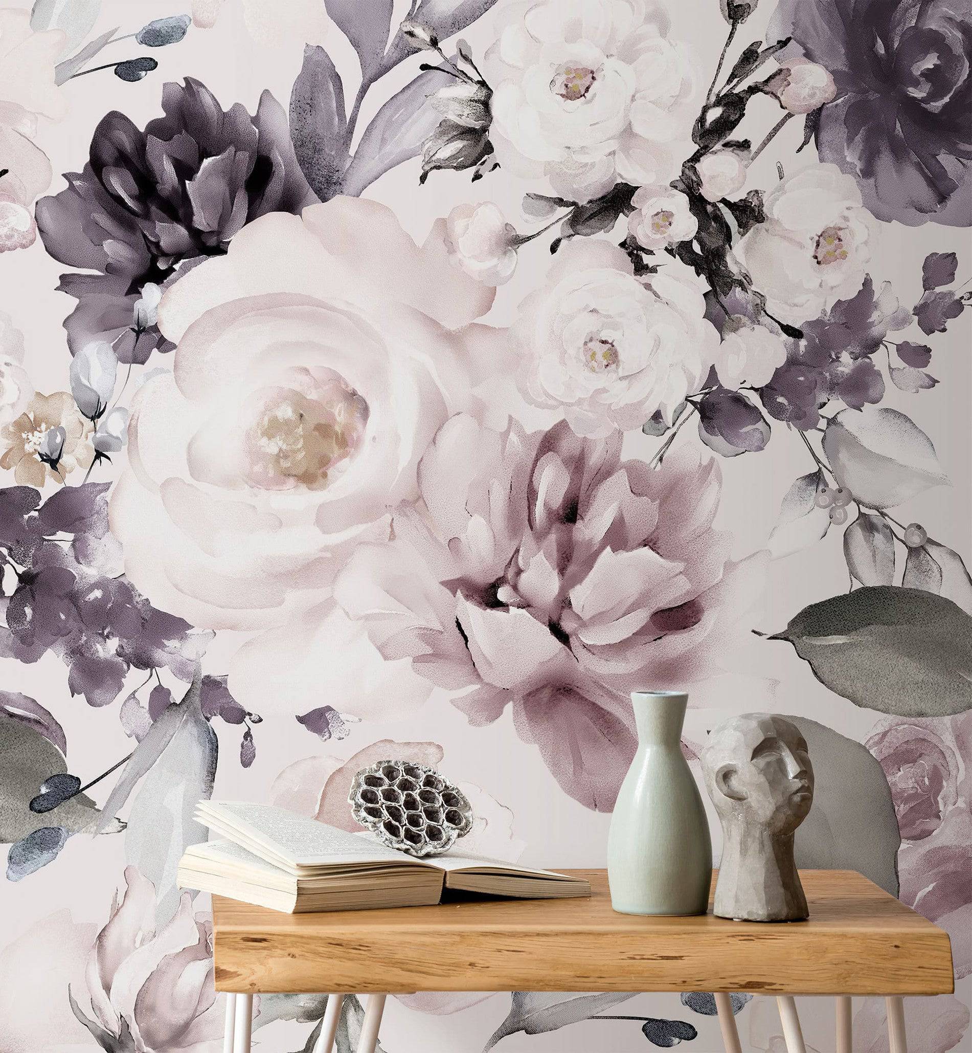 Peonies Floral Wallpaper