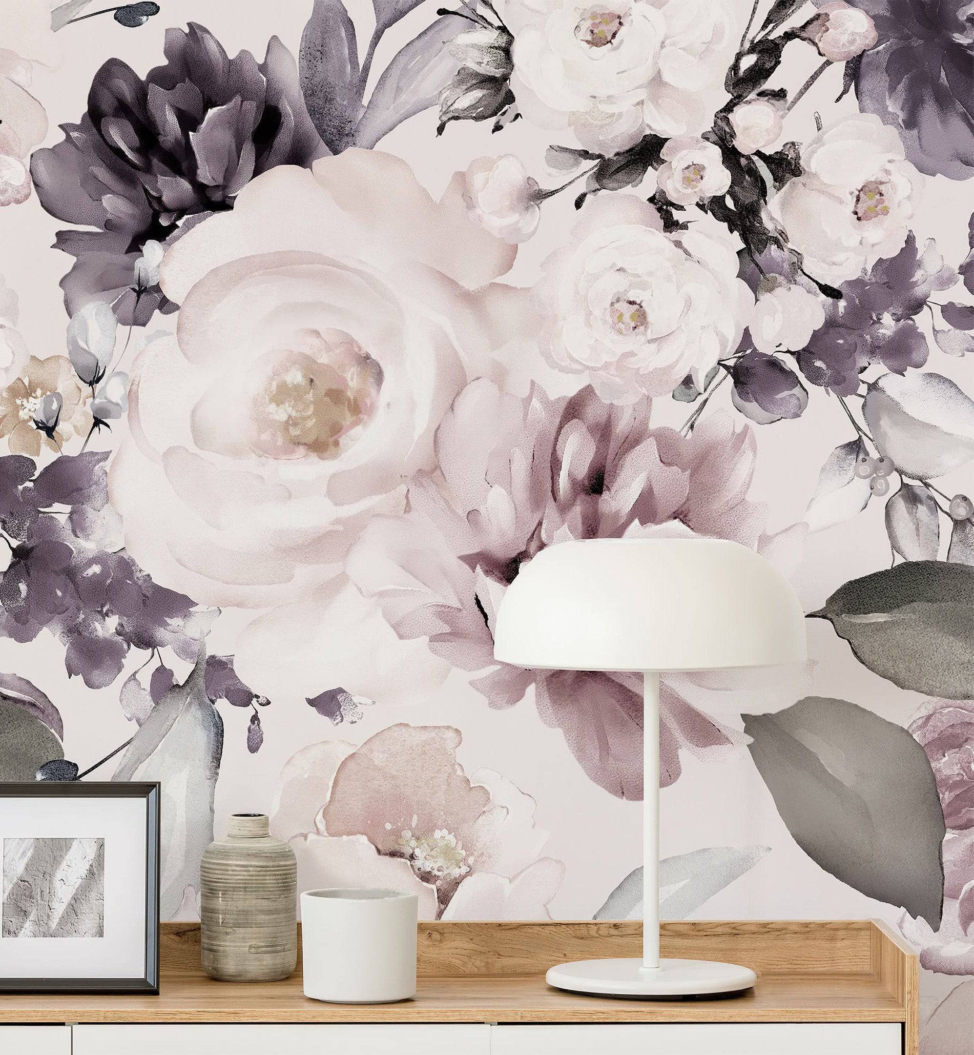 Large Peonies Floral Wallpaper