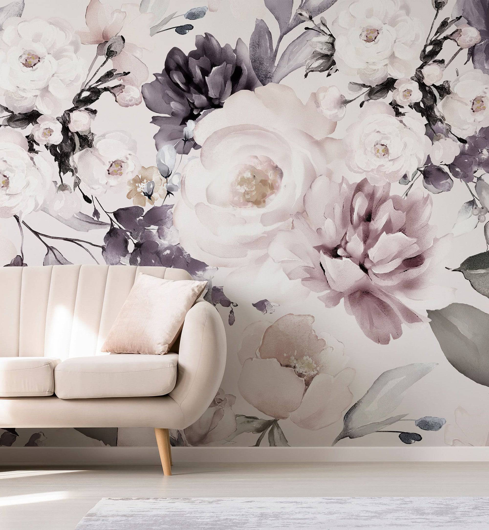 Large Peonies Floral Wallpaper