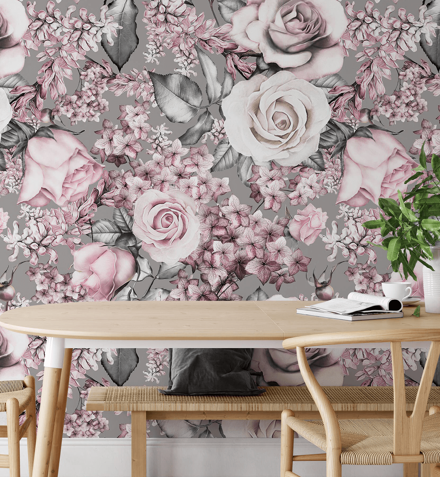 Rose with Leaves Wallpaper