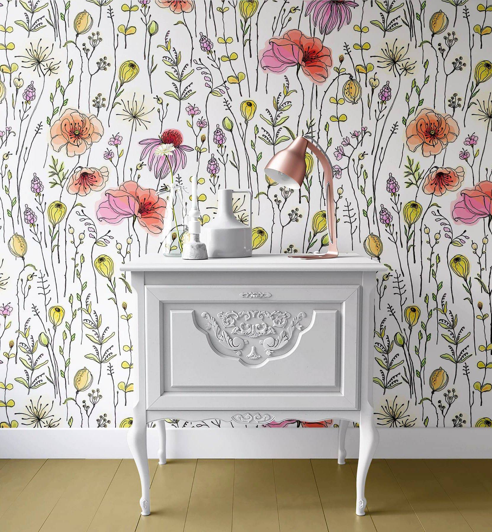 Wildflowers Poppies - Walltrendz