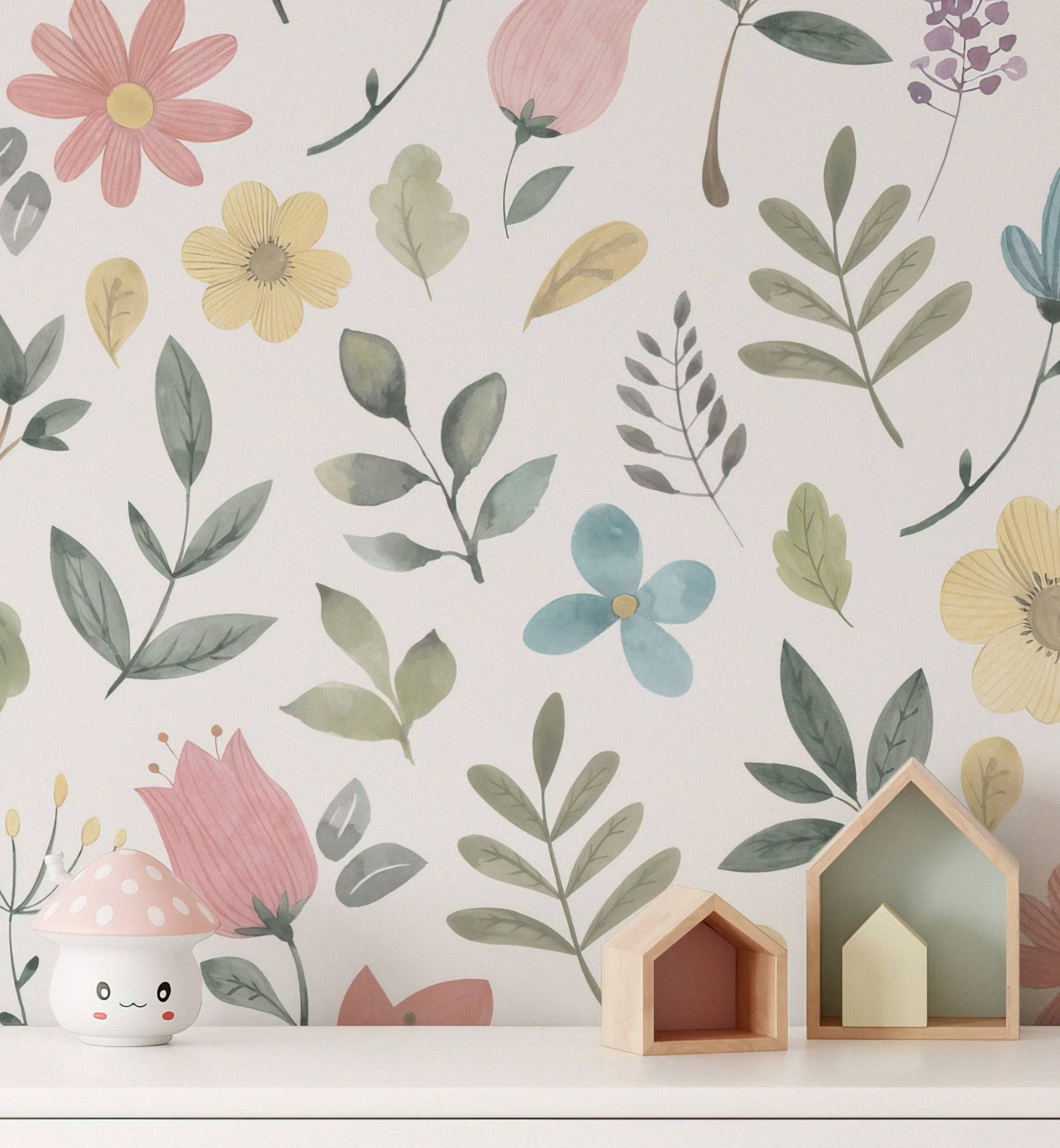 Watercolor Floral Wallpaper for Walls