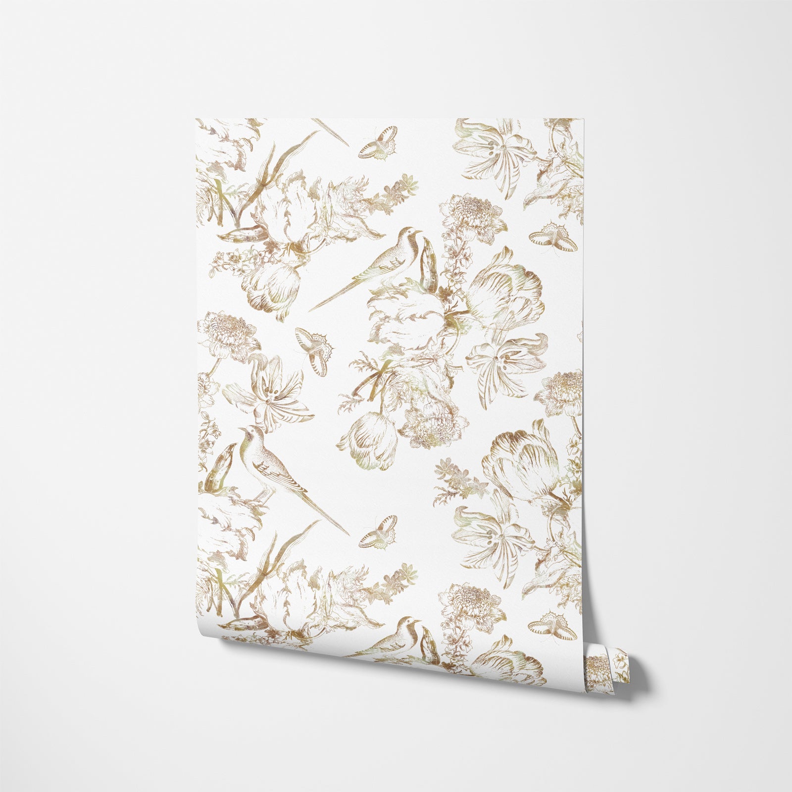 Chinoiserie Bird Watercolor Wallpaper