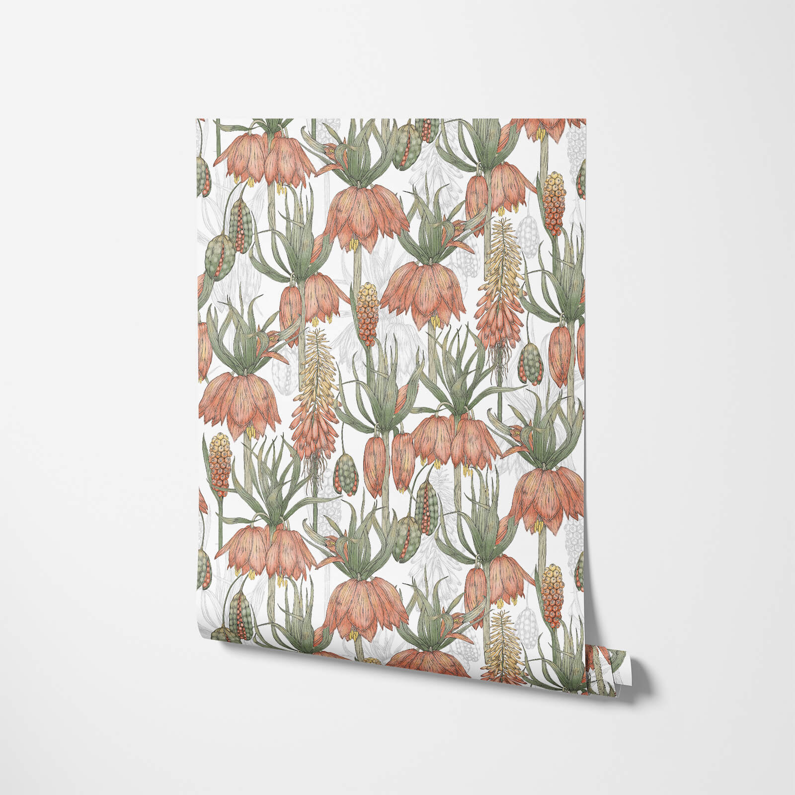 Watercolor Exotic Flowers Wallpaper