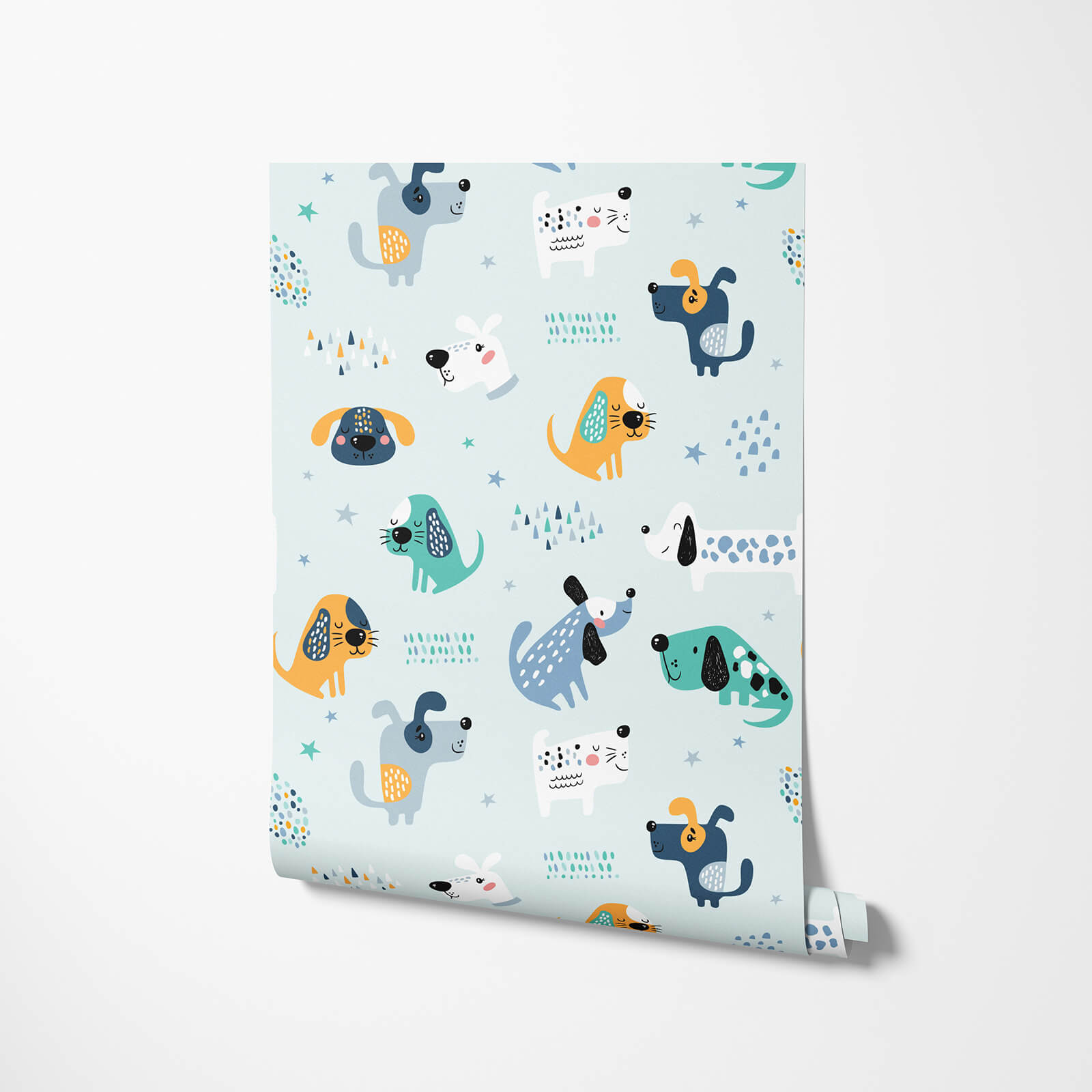 Multicolor Nursery Dog Wallpaper