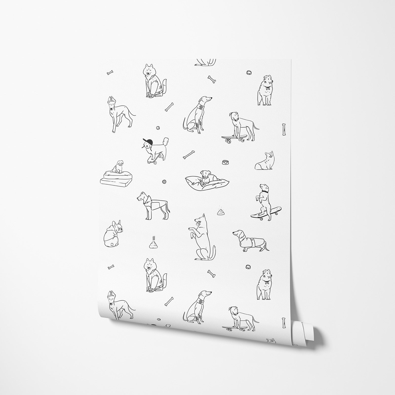 Line Art Dog Wallpaper