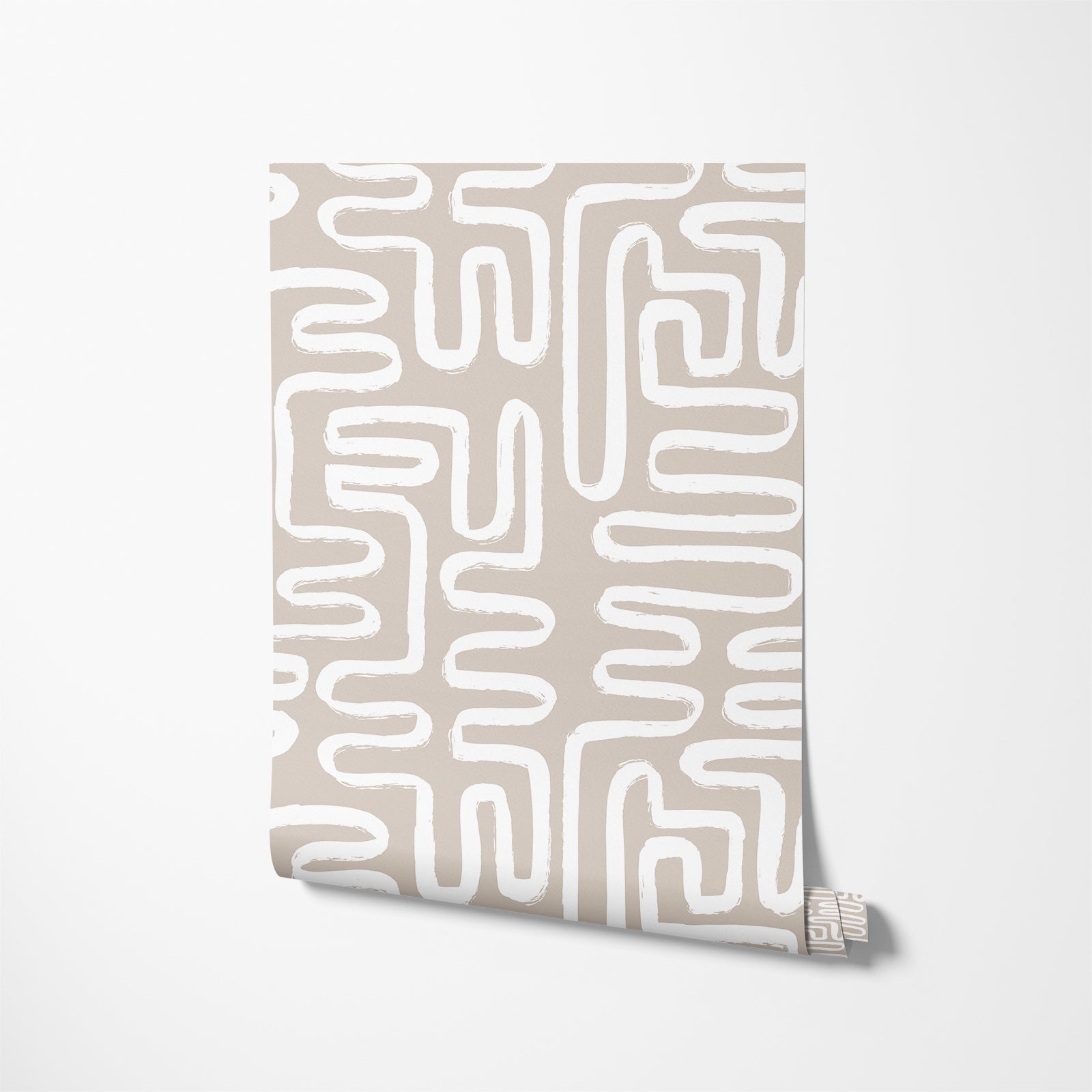 Neutral Beige Line Wallpaper