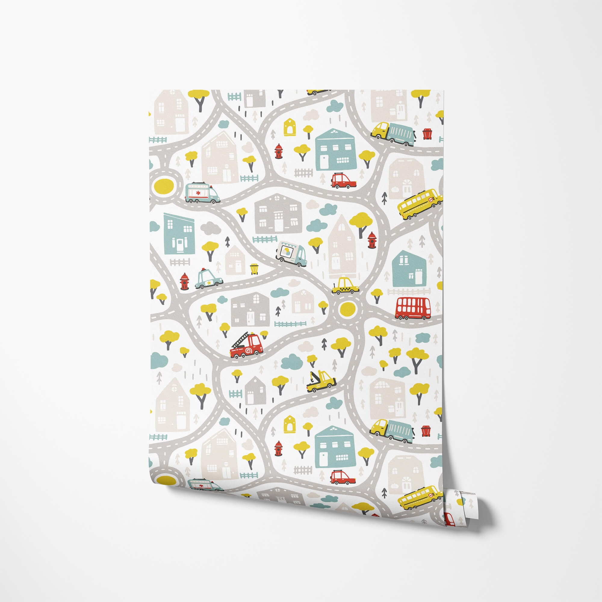 Full roll of kids' themed wallpaper design