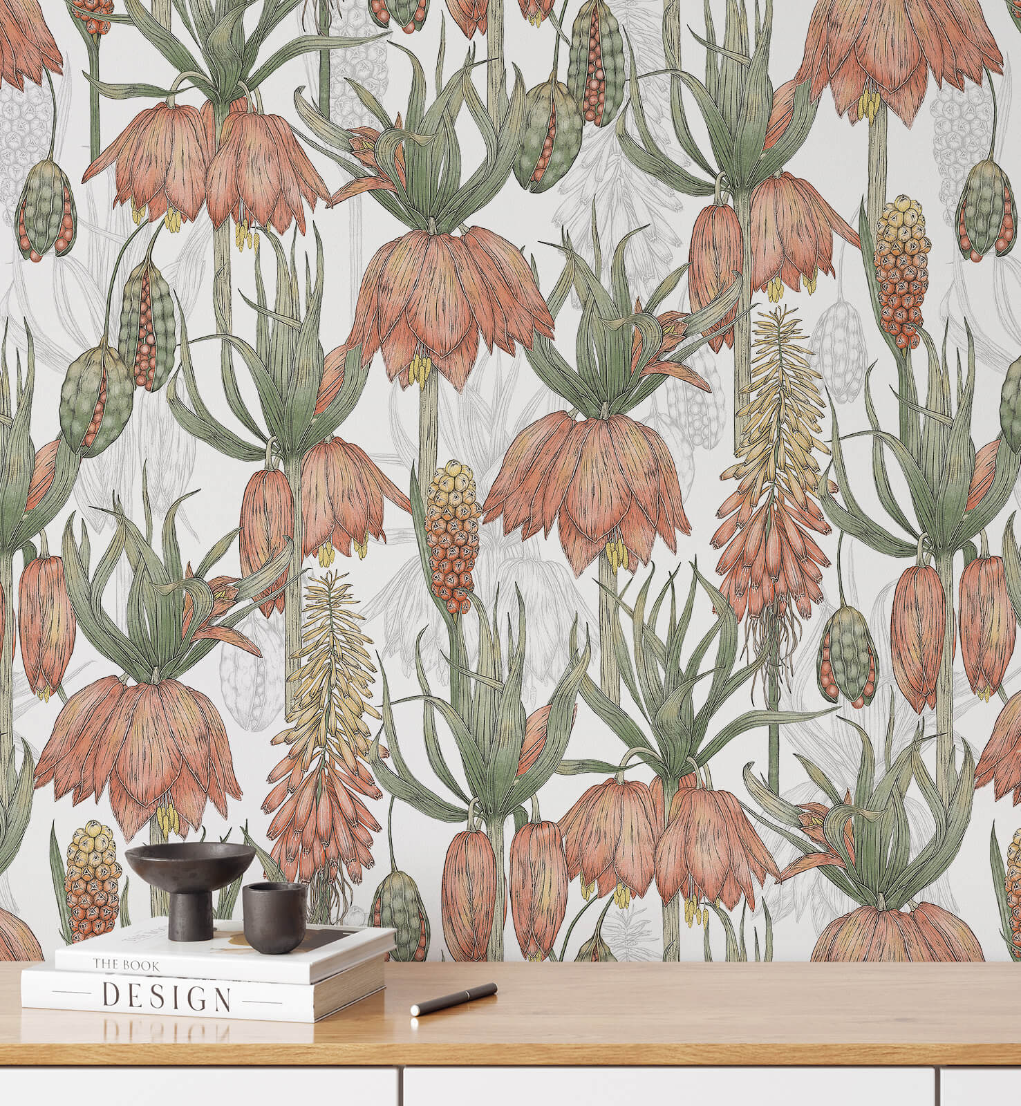 Watercolor Exotic Flowers Wallpaper