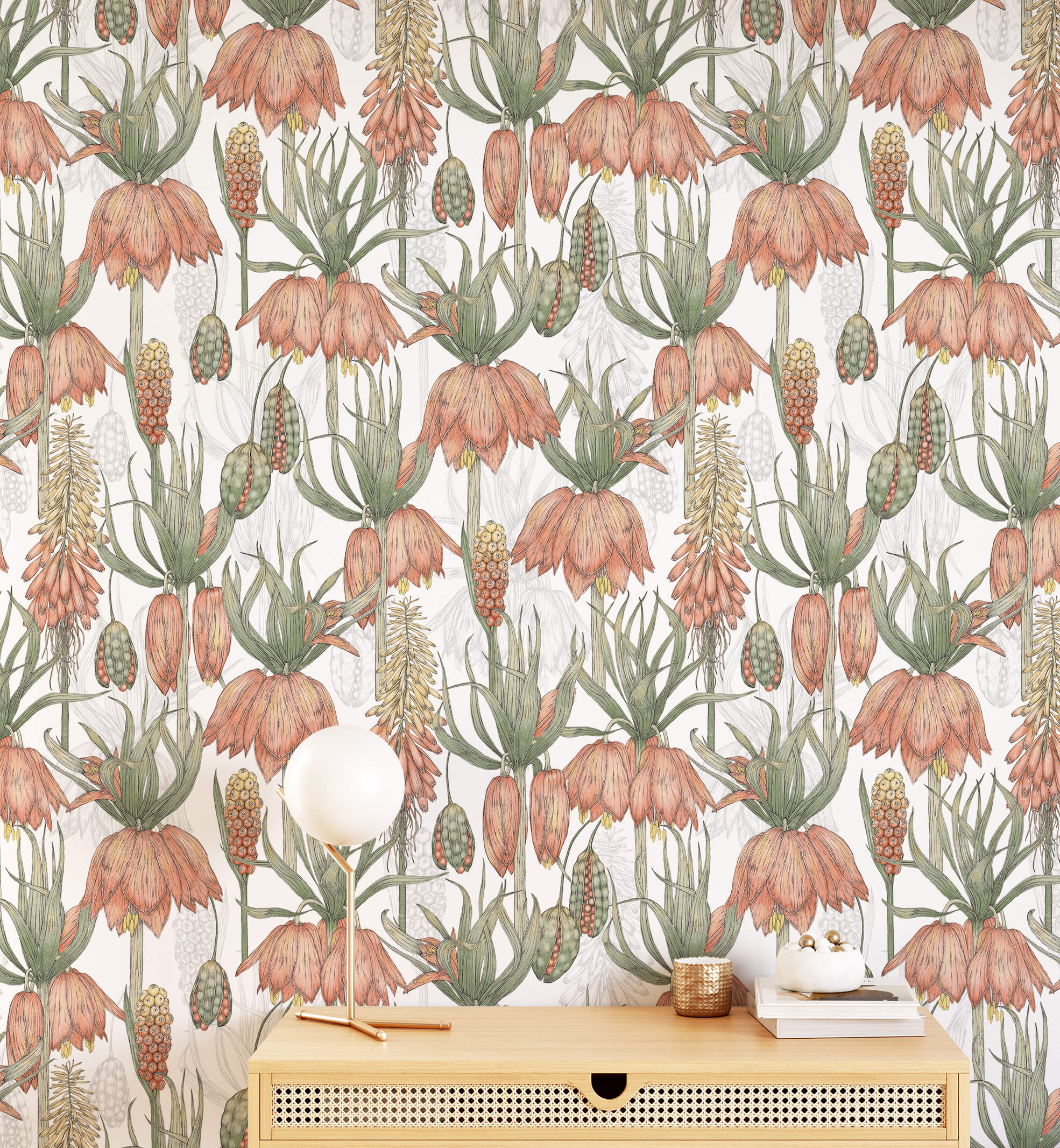Watercolor Exotic Flowers Wallpaper