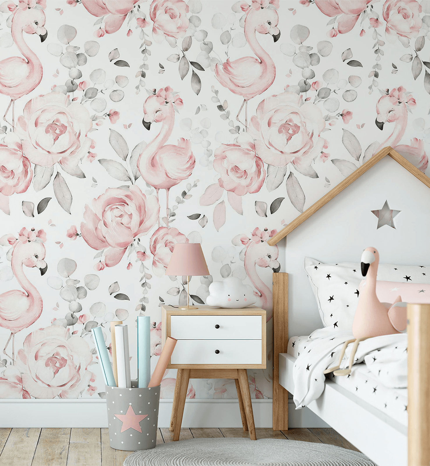 Watercolor Flamingo Wallpaper for Wall