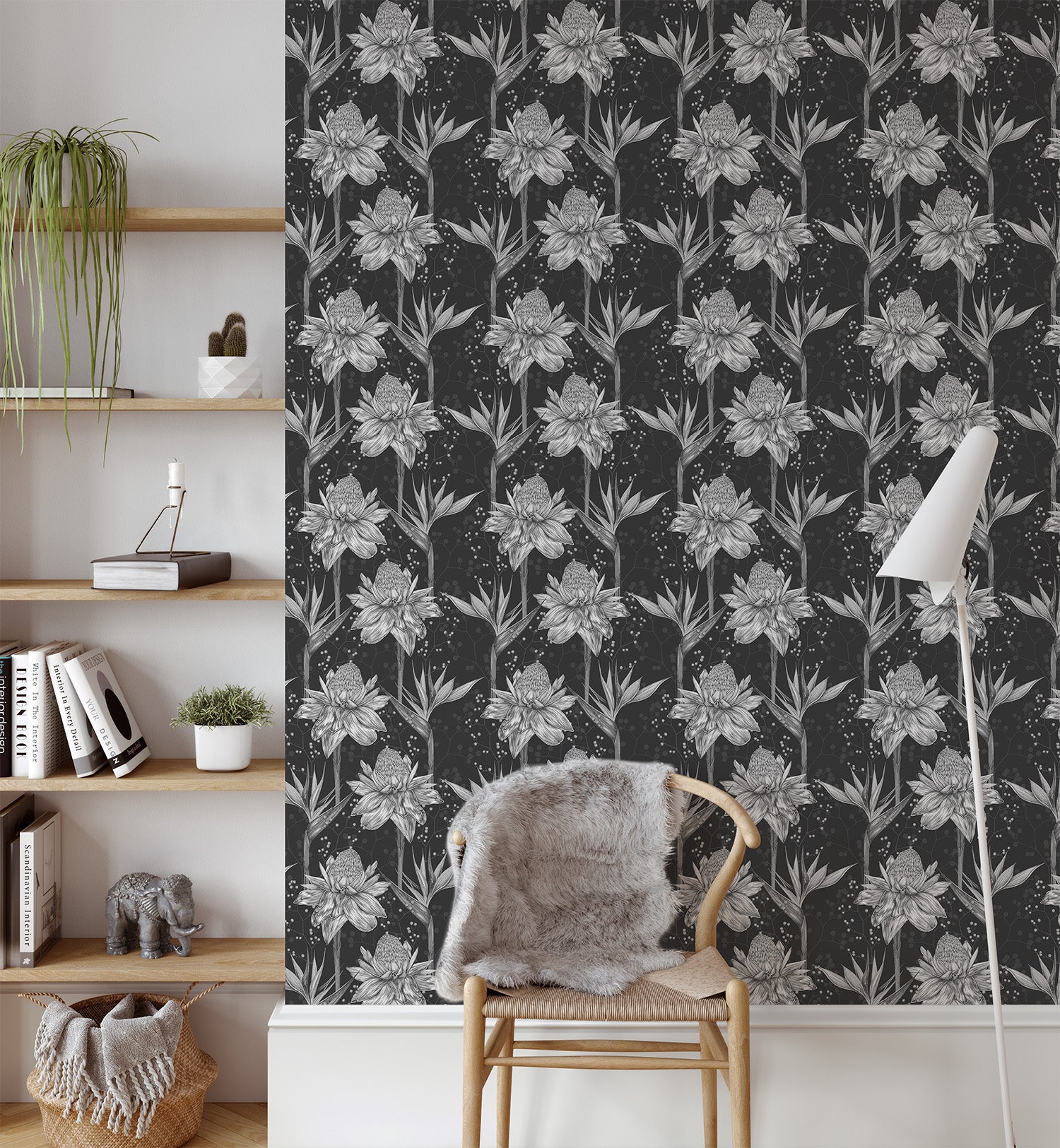 Tropical Exotic Floral Wallpaper
