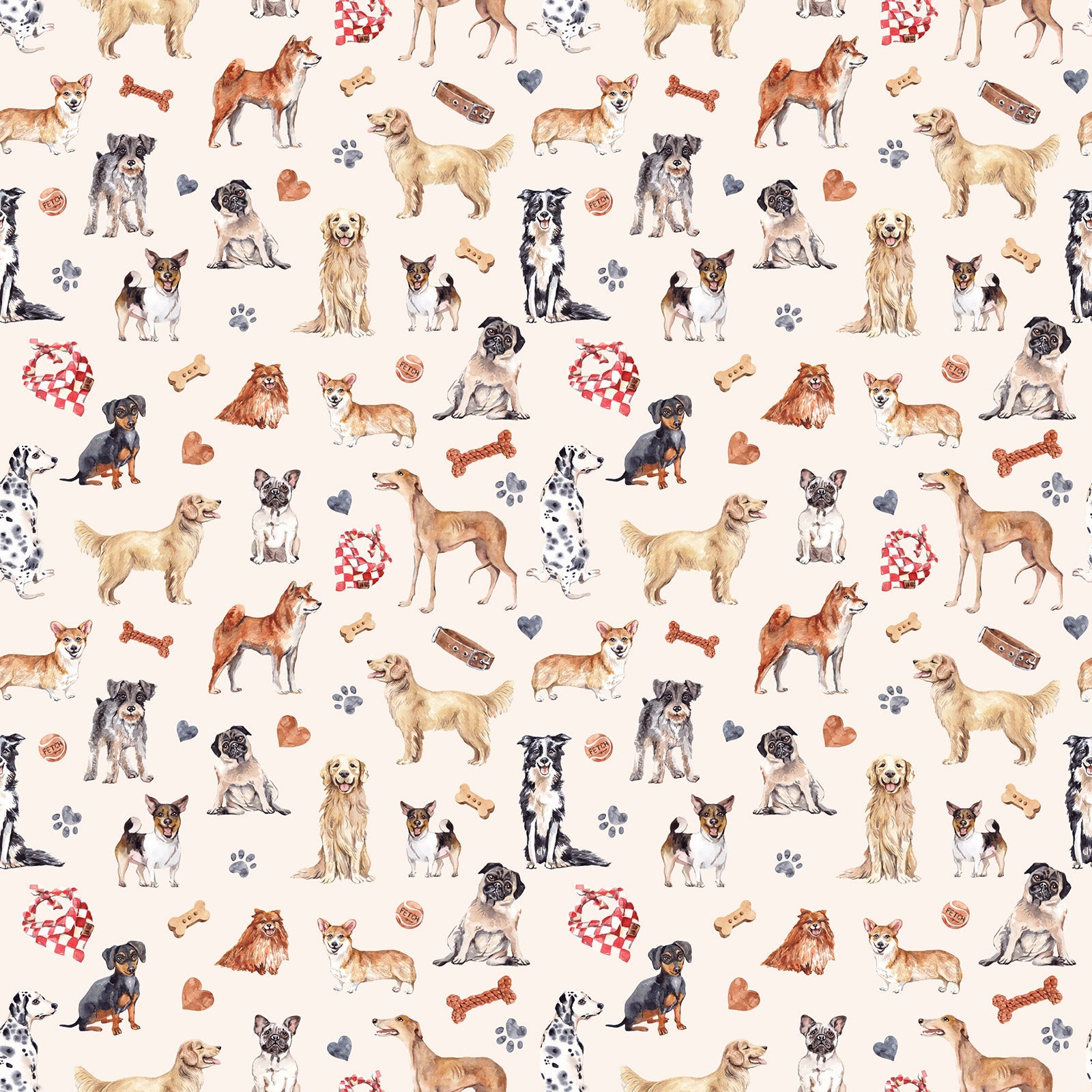 Watercolor Hand Drawn Dog Wallpaper