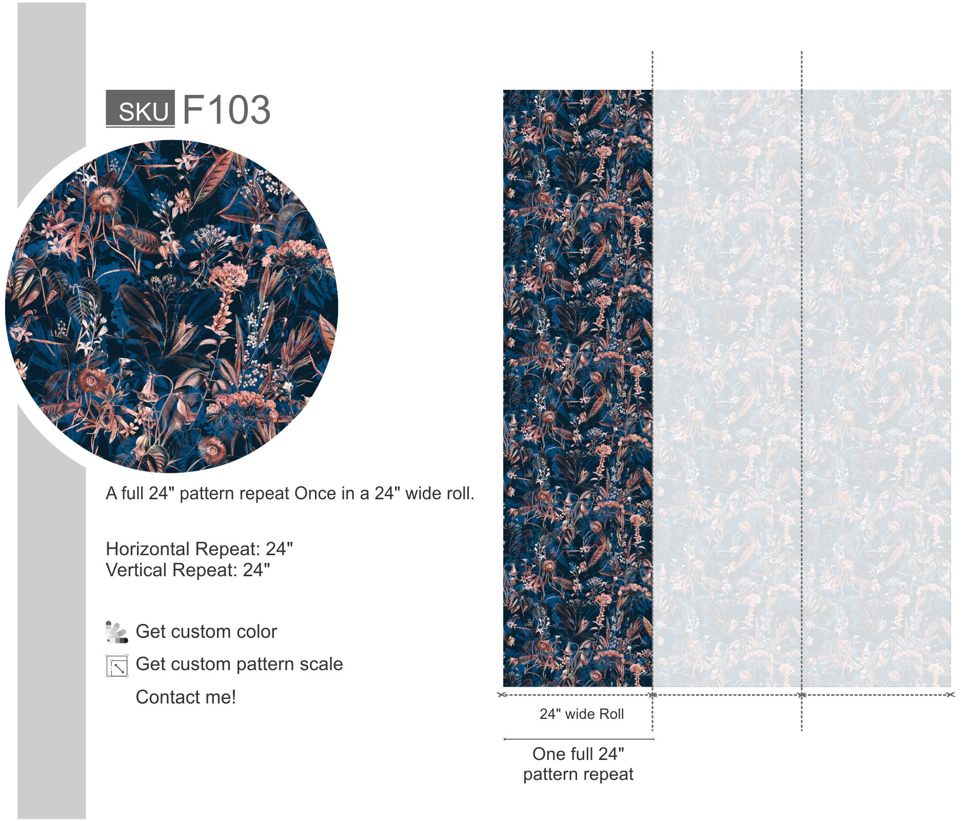 Dark Botanical Seamless Pattern Wallpaper