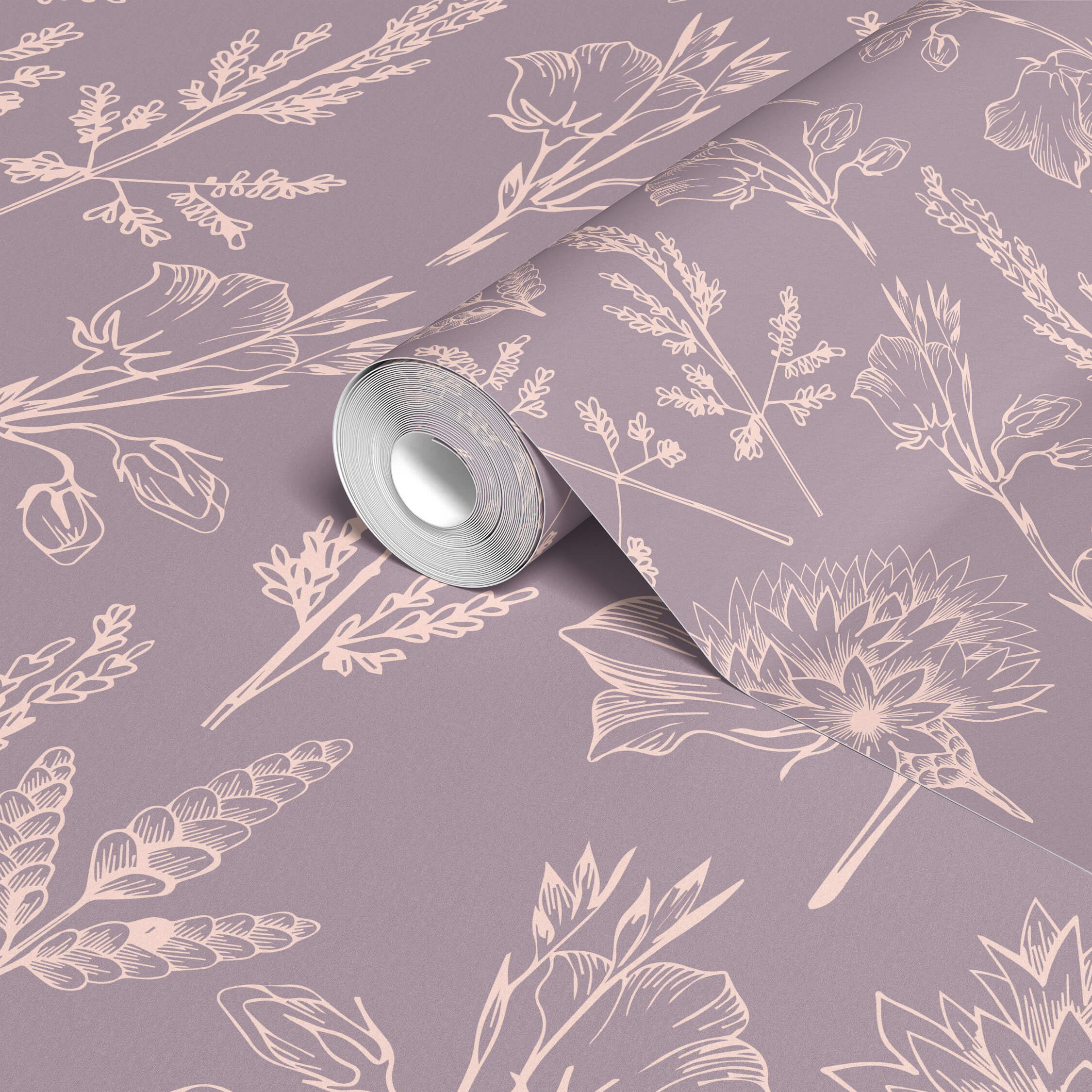 Purple wallpaper design for vibrant interiors